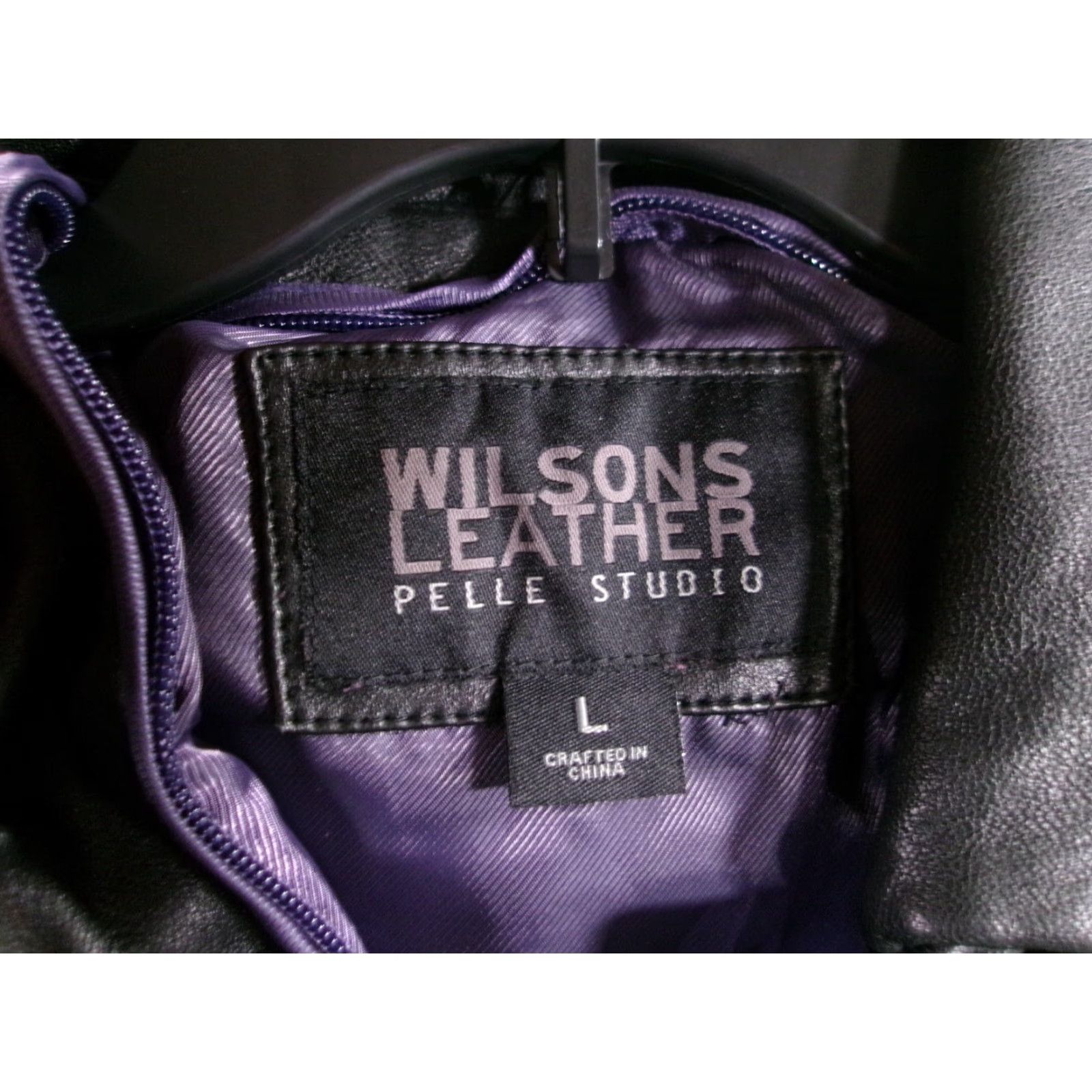 Vintage Wilsons Leather Jacket Women Large Black Pelle Studio Button Trench Coat Lined Size L / US 10 / IT 46 - 7 Thumbnail