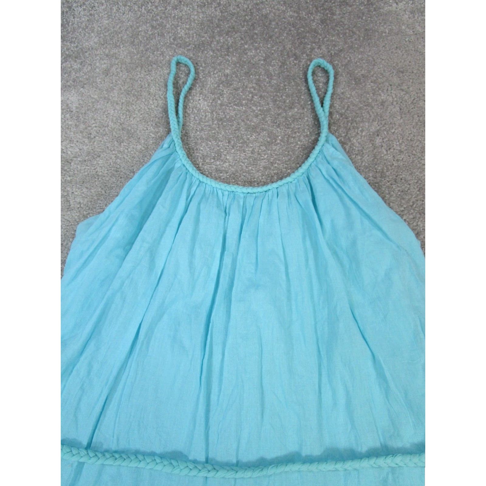 Alice + Olivia Alice + Olivia Dress Womens 10 Blue Wrap Sleeveless Round Neck Short A-Line 100% Cotton Casual Party/Wedding/ Cocktail Womens Size L / US 10 / IT 46 - 2 Thumbnail