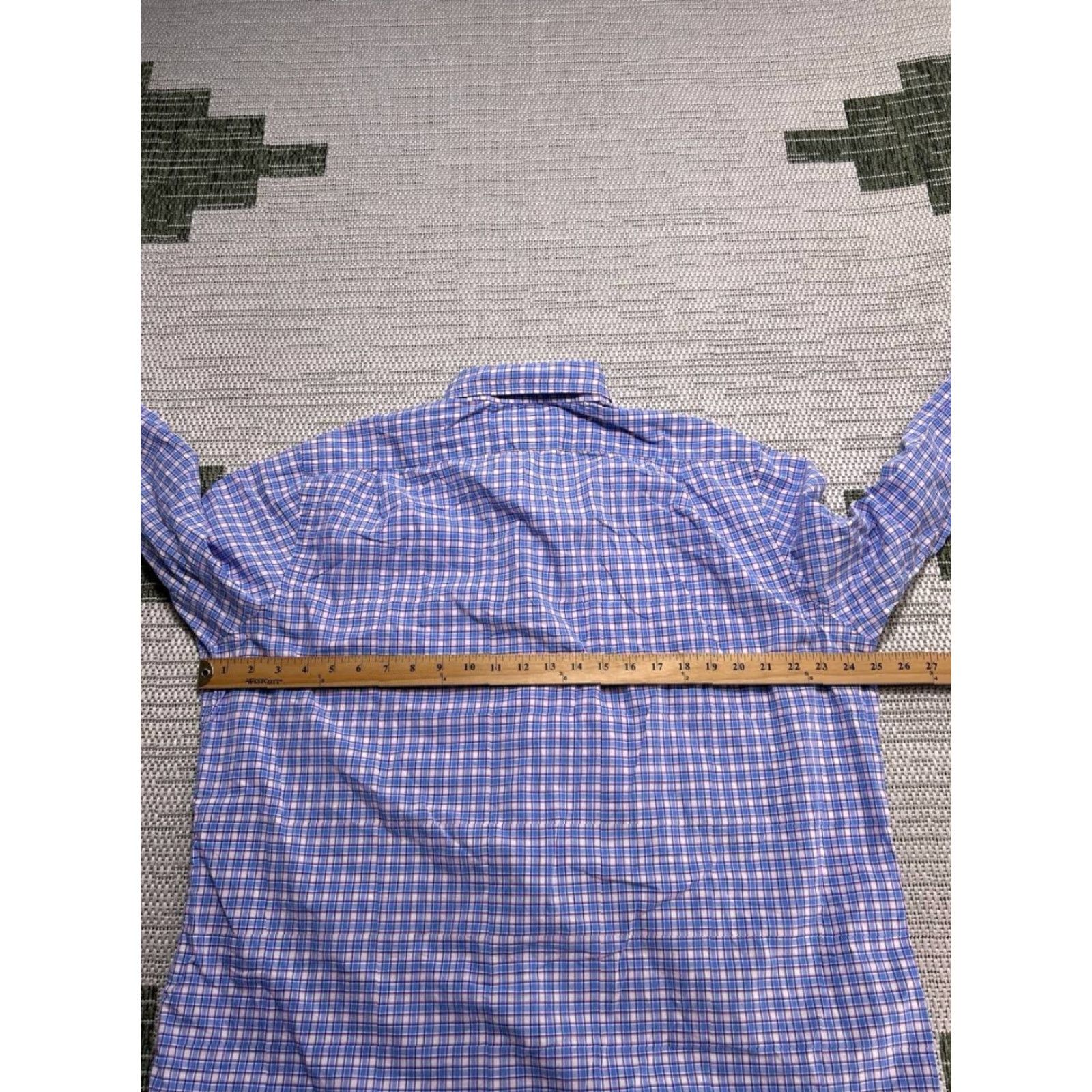 Polo Ralph Lauren Polo Ralph Lauren Shirt Mens XL Blue Cotton Stretch Plaid Barrel Cuff Button Up Size US XL / EU 56 / 4 - 5 Thumbnail