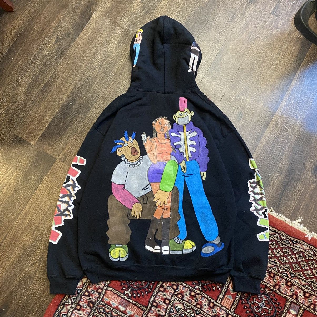 Vintage Hand Painted and Stitched Hoodie Size US L / EU 52-54 / 3 - 2 Thumbnail