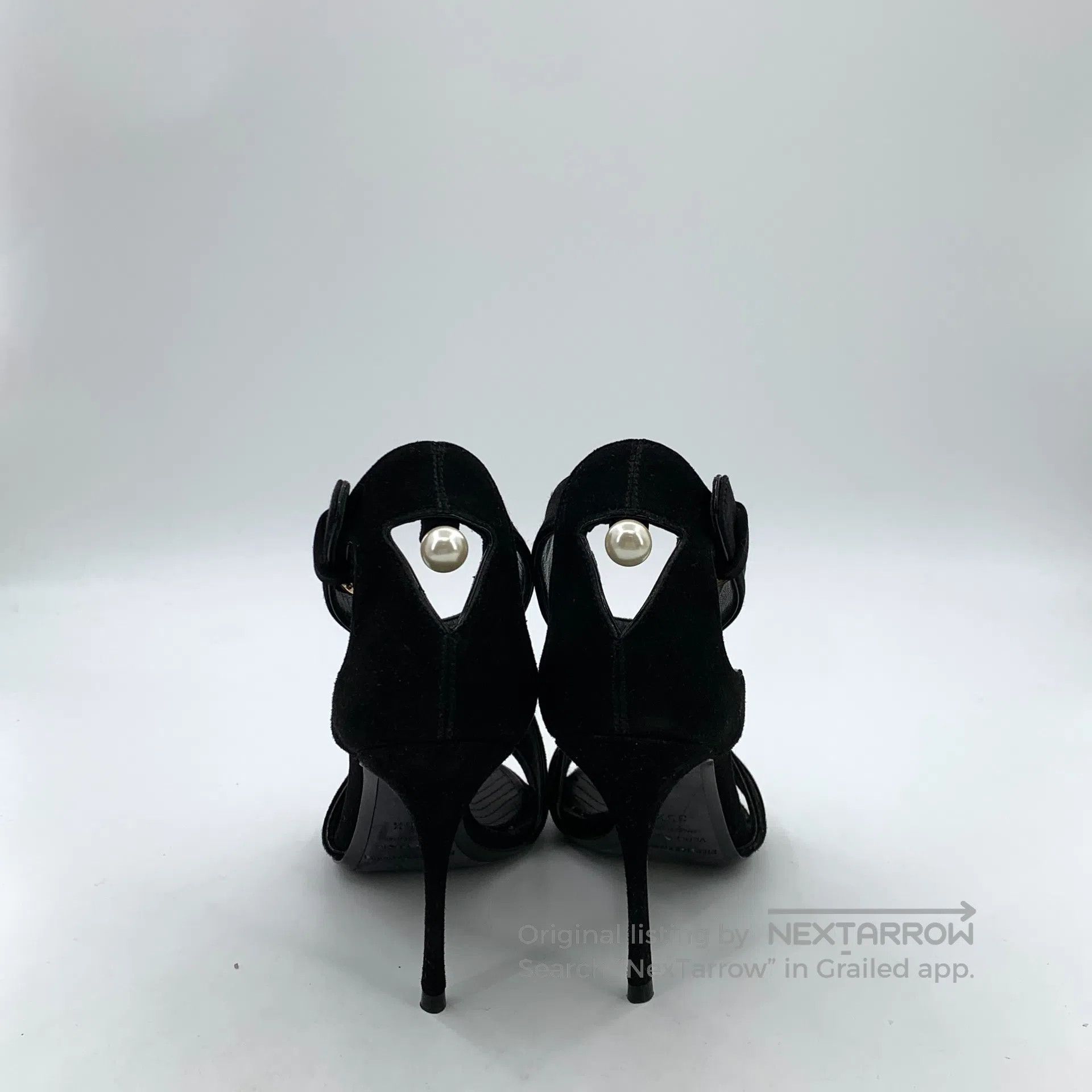 Chanel Chanel Black crossed ribbon buckle design fine heel high h Size US 5 / IT 35 - 4 Thumbnail