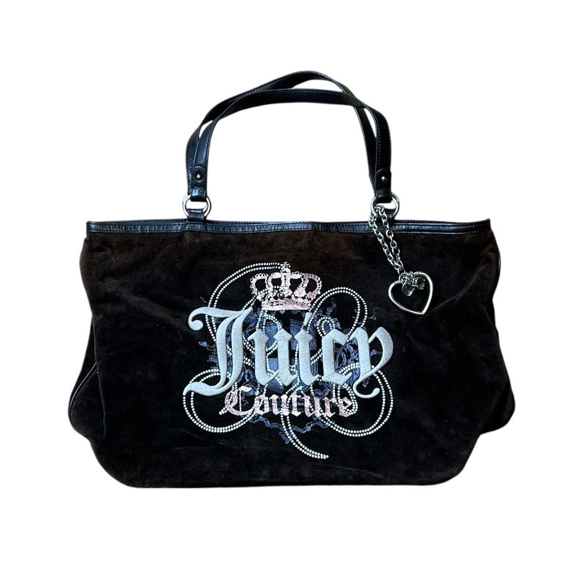 Juicy Couture Juicy Couture Rare Vintage Brown Velour Crown Tote Handbag Size ONE SIZE - 1 Thumbnail