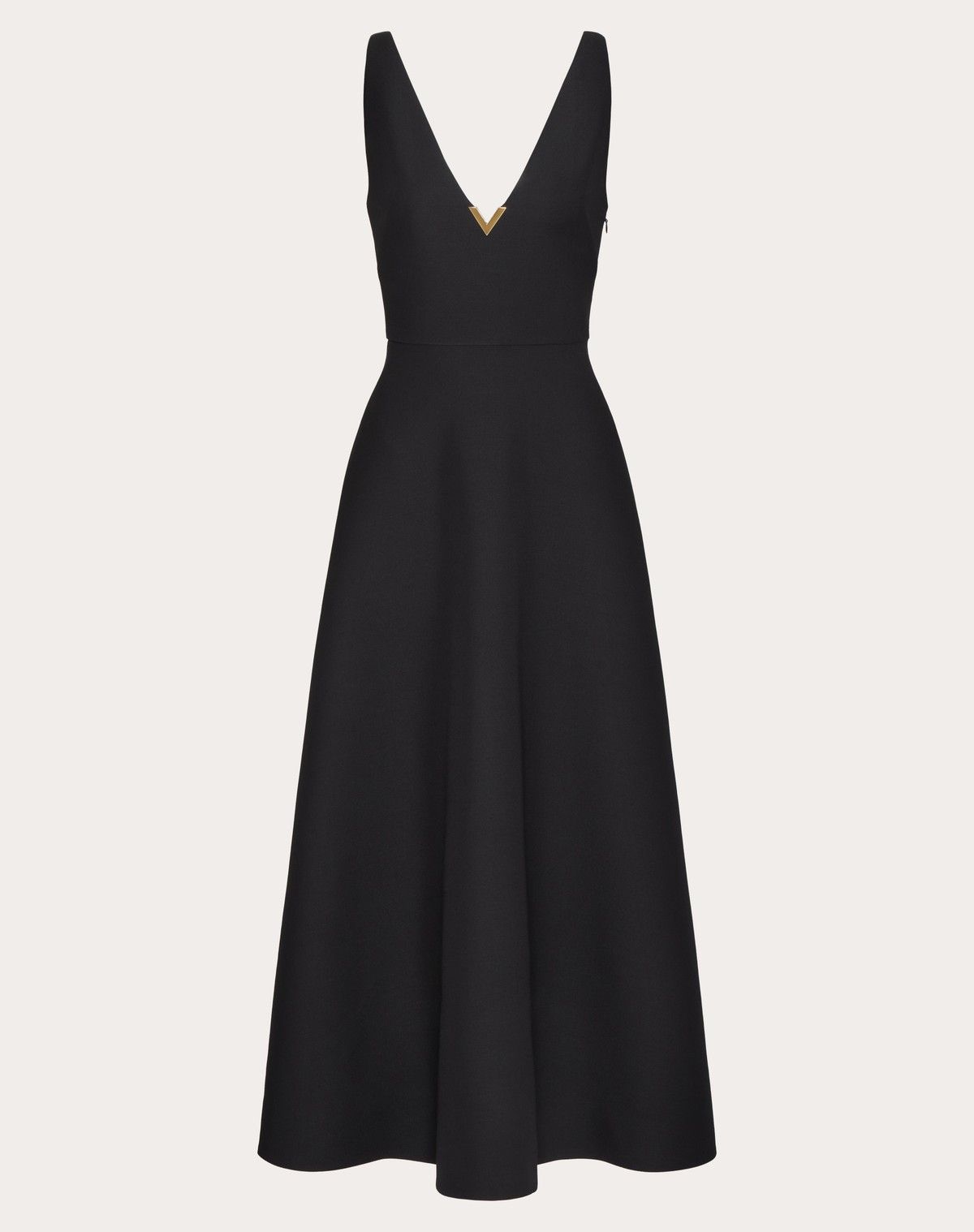 Valentino o1s1wg110525 Crepe Couture Midi Dress in Black Size XS / US 0-2 / IT 36-38 - 2 Thumbnail