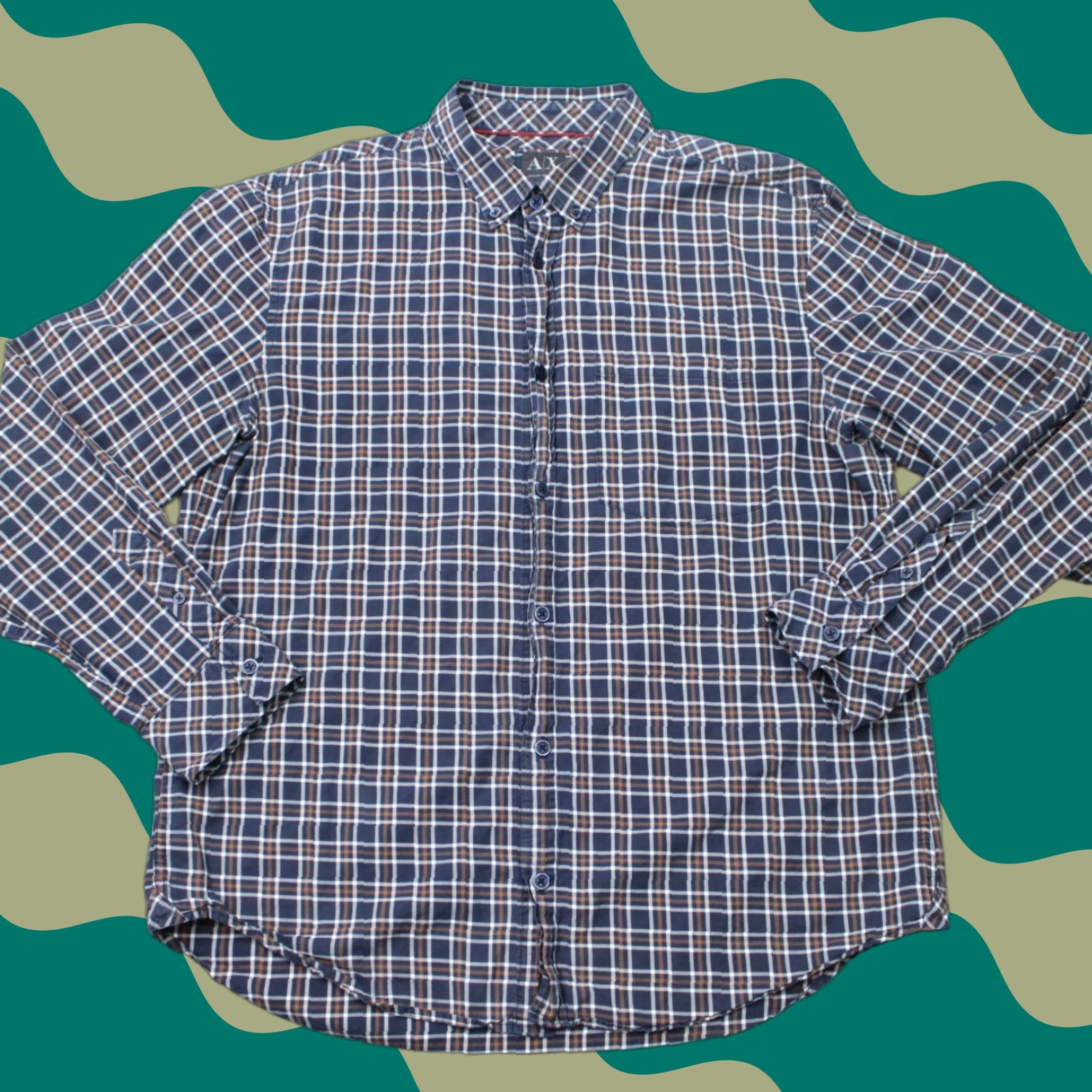 Armani Exchange A/X Armani Exchange Shirt Mens Large Blue Regular Fit Long Sleeve Button Down Size US L / EU 52-54 / 3 - 1 Thumbnail