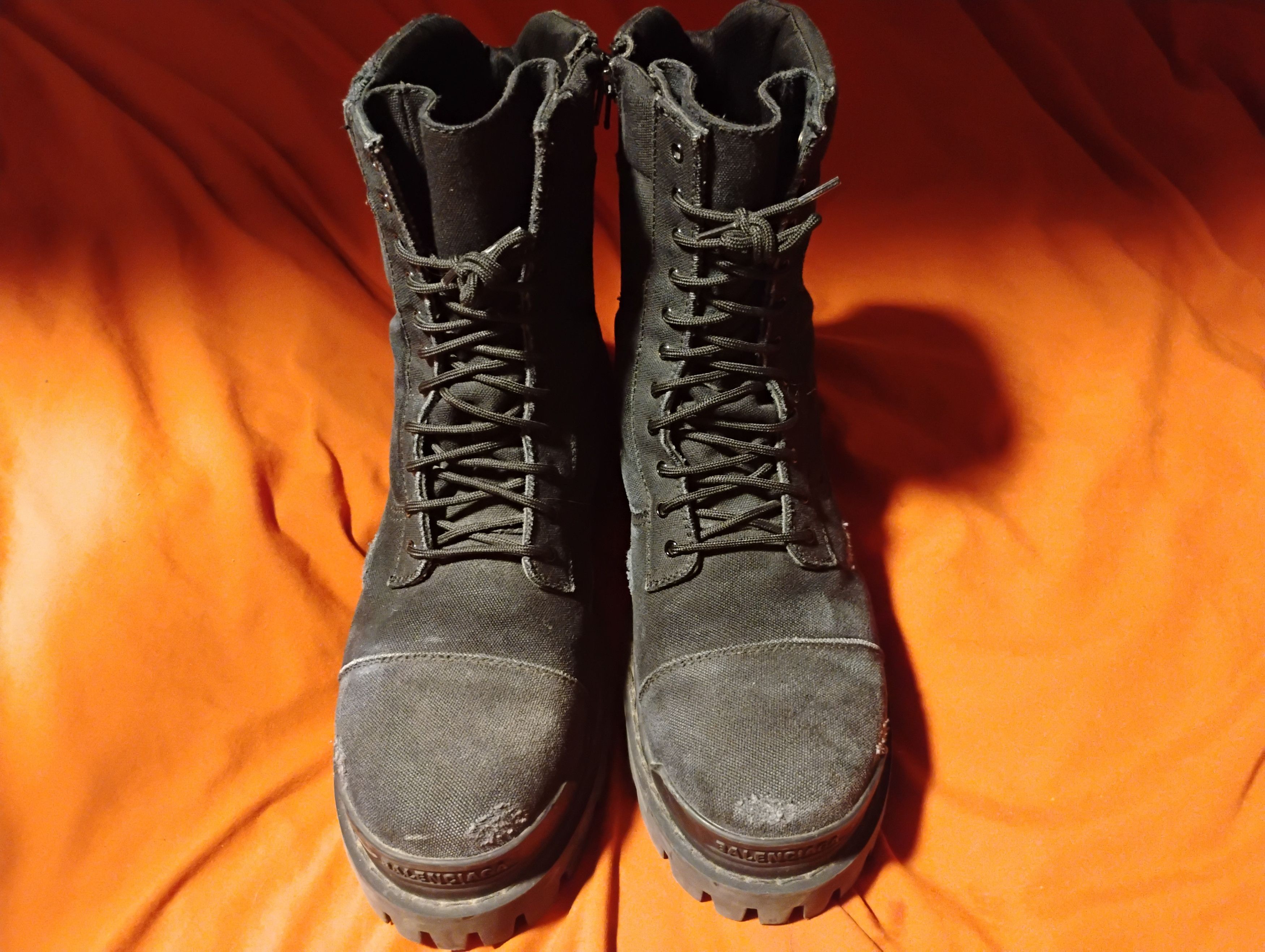 Balenciaga Balenciaga strike boot black distressed canvas Size US 11.5 / EU 44-45 - 2 Thumbnail