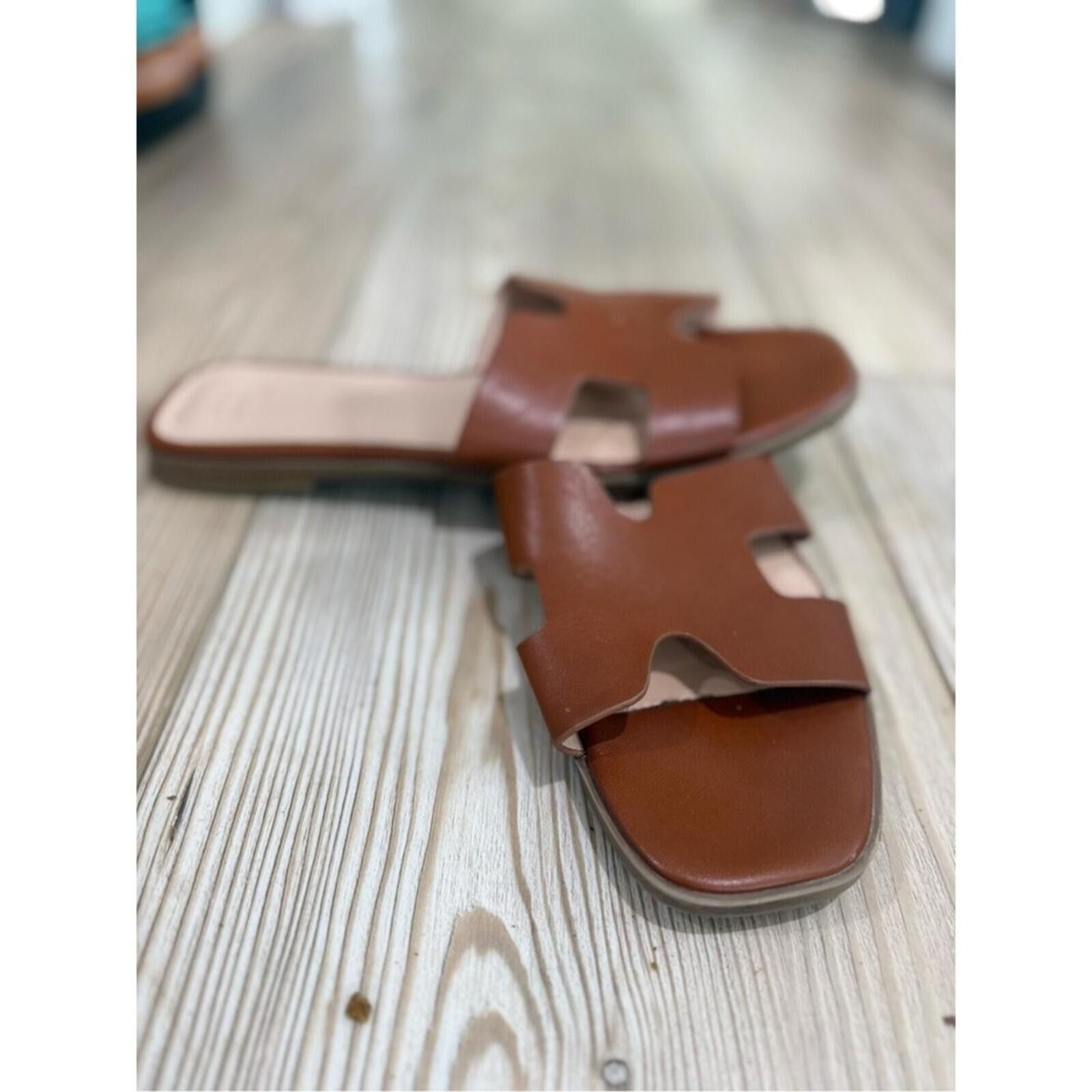 Other a new day Brown Slide Sandals with Cutout Strap Size US 9 / IT 39 - 2 Thumbnail
