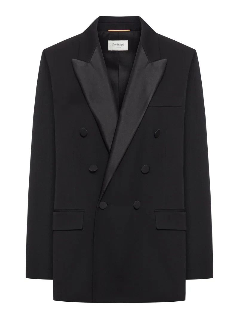 Saint Laurent Paris SAINT LAURENT Black Wool Smoking Jacket New & Authentic Size S / US 4 / IT 40 - 1 Thumbnail