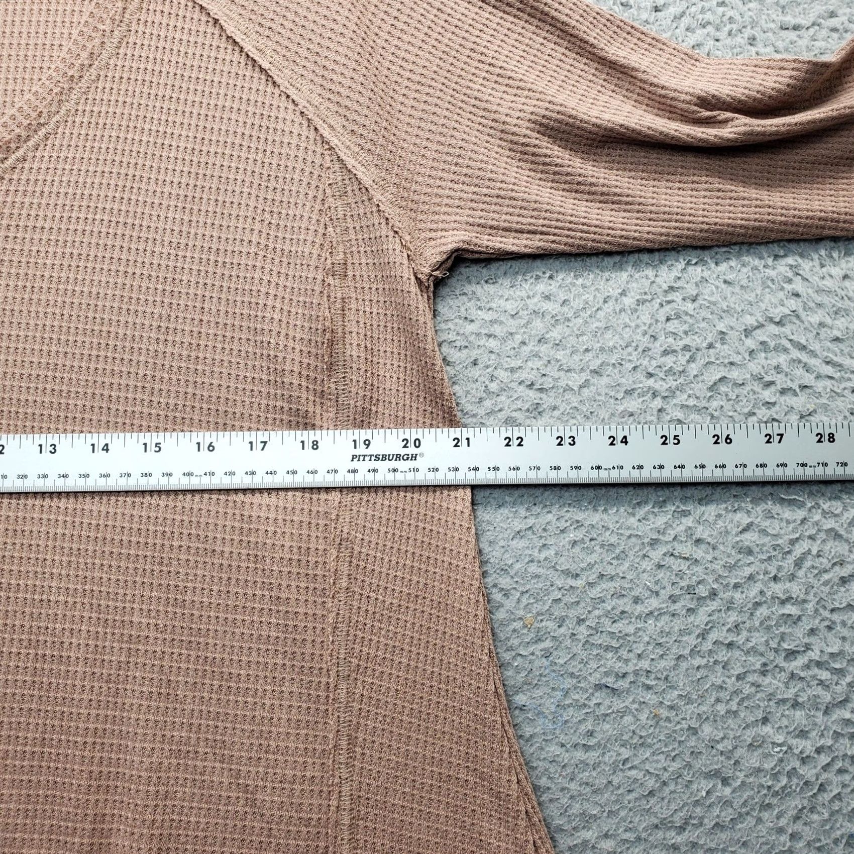 Torrid Torrid Waffle Top Womens Brown V-Neck Long Sleeve Pullover Lined Loose Fit Size 18 Size XXL / US 16-18 / IT 52-54 - 3 Thumbnail