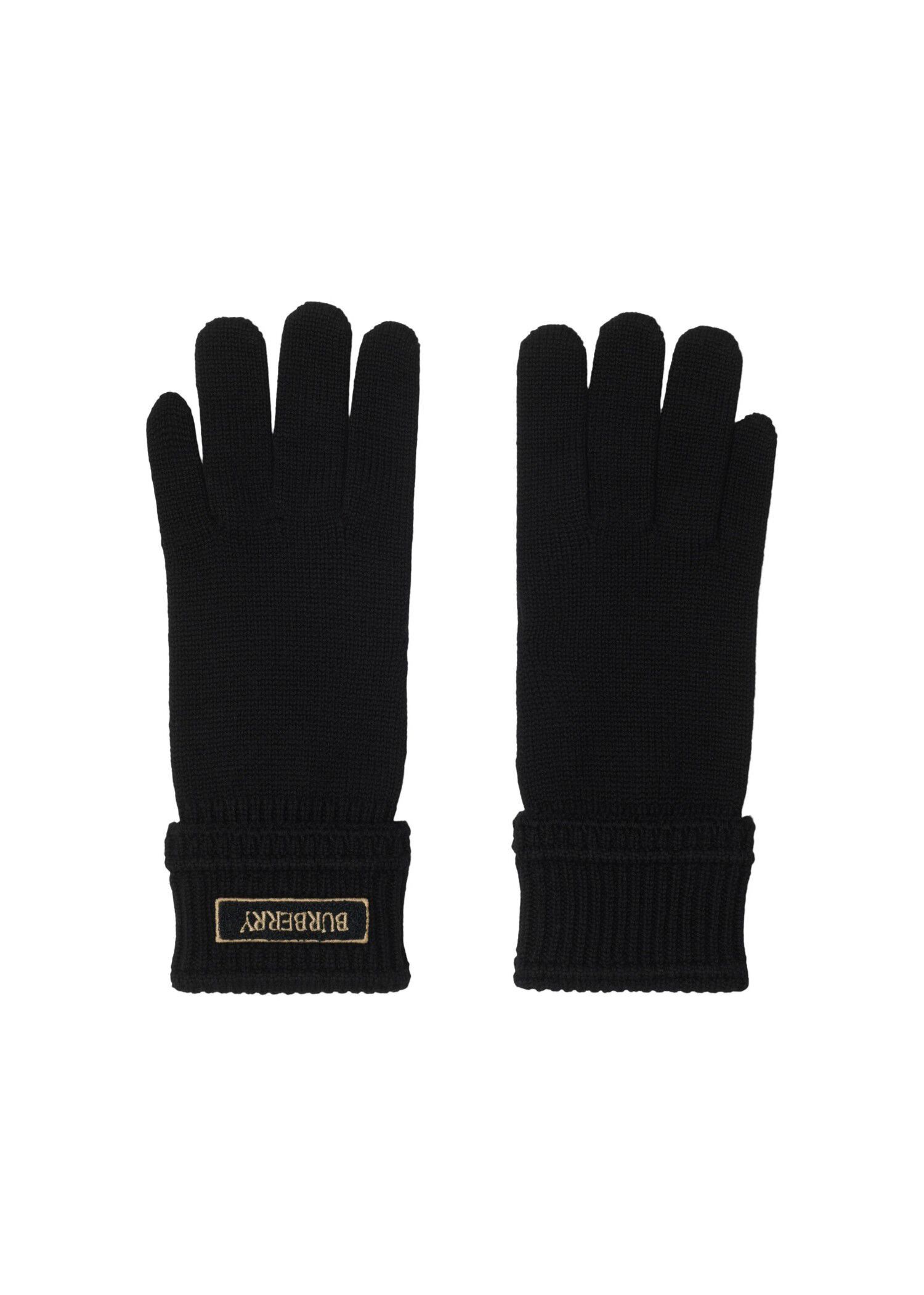 Burberry o1w1db10126 Size: L / Wool Gloves in Black Size ONE SIZE - 1 Thumbnail