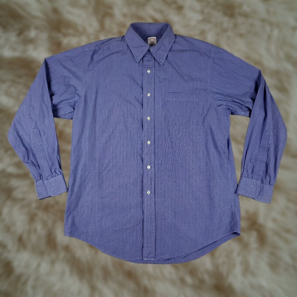 Brooks Brothers Brooks Brothers Shirt Mens 15.5 Blue Dress Button Up Long Sleeve Color: Blue Size 42R - 1 Thumbnail