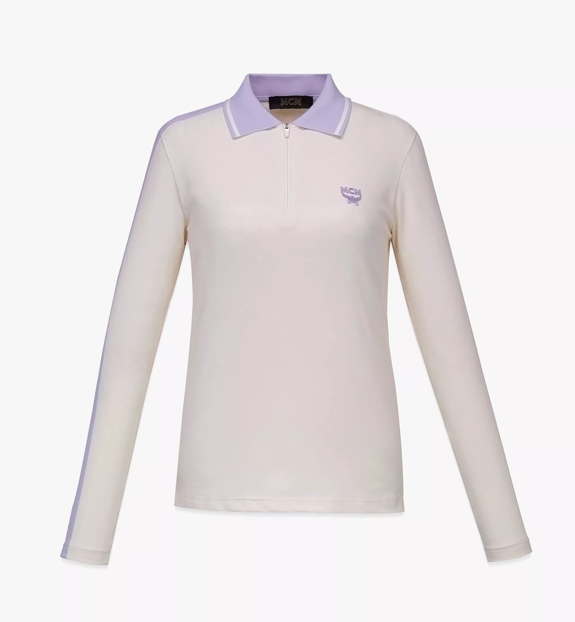 MCM o1mt1gz0325 Long Sleeve Polo Shirt in Ivory/Purple Size L / US 10 / IT 46 - 1 Thumbnail