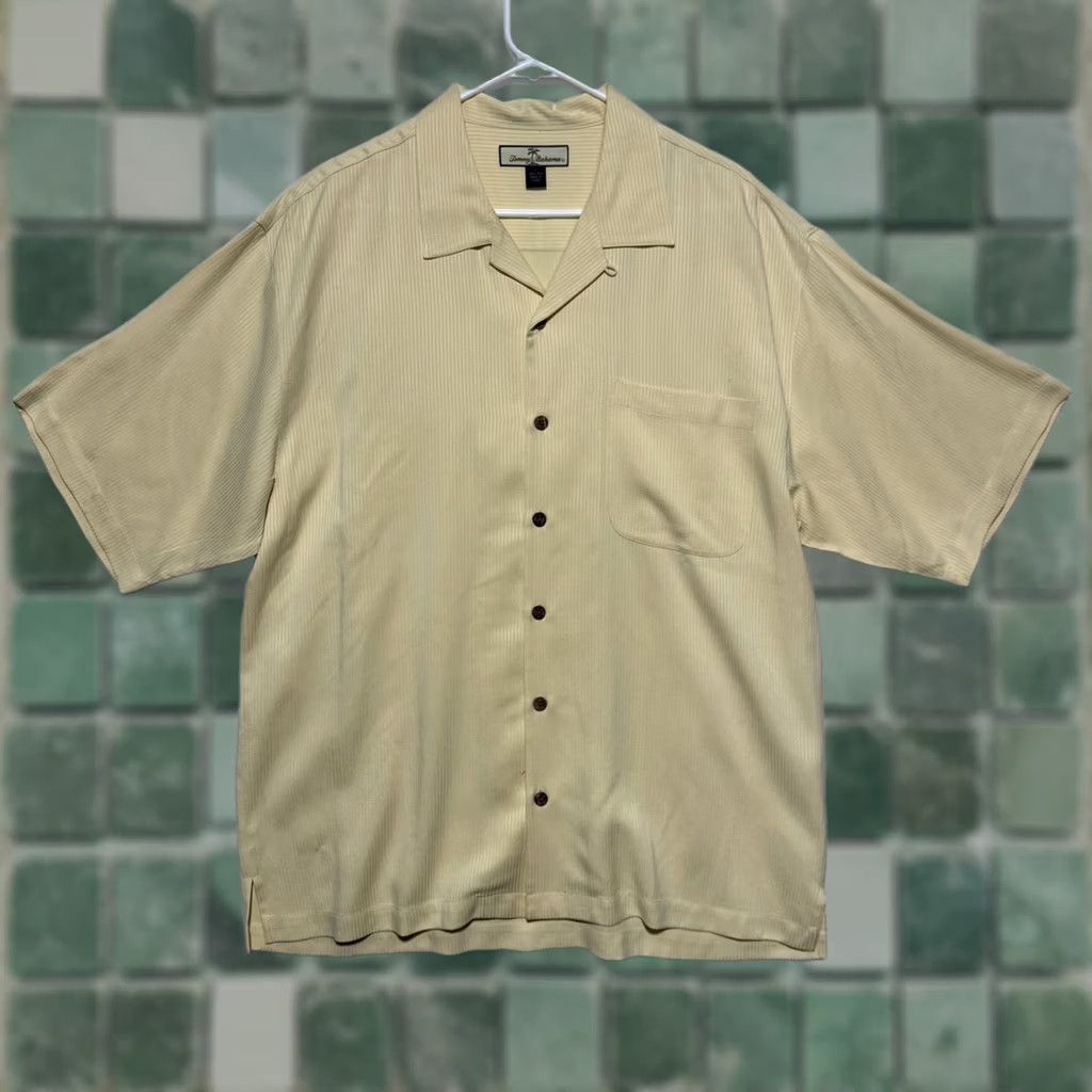 Tommy Bahama Tommy Bahama Button-Up Shirt Men’s L 100% Silk Short Sleeve Yellow Palm Beach Tropical Size US XL / EU 56 / 4 - 1 Thumbnail