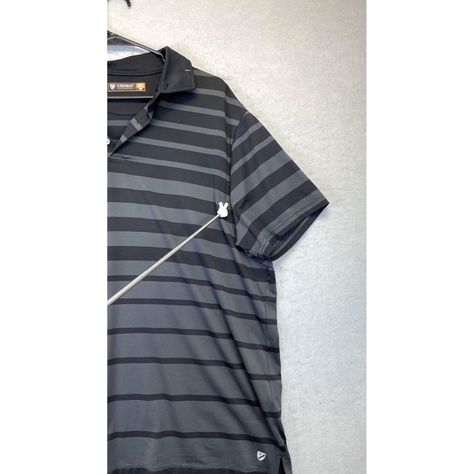 Cremieux Cremieux Polo Shirt Mens XL Black Gray Striped Short Sleeve Performance Golf Size US XL / EU 56 / 4 - 3 Thumbnail