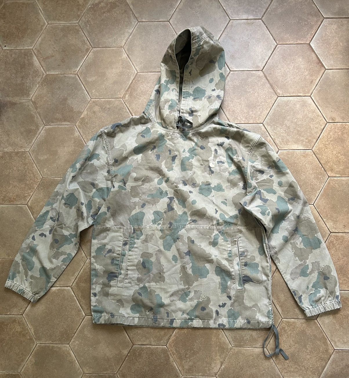 image of Carhartt Hoodie Anorak Jacket Over Size in Camo, Men's