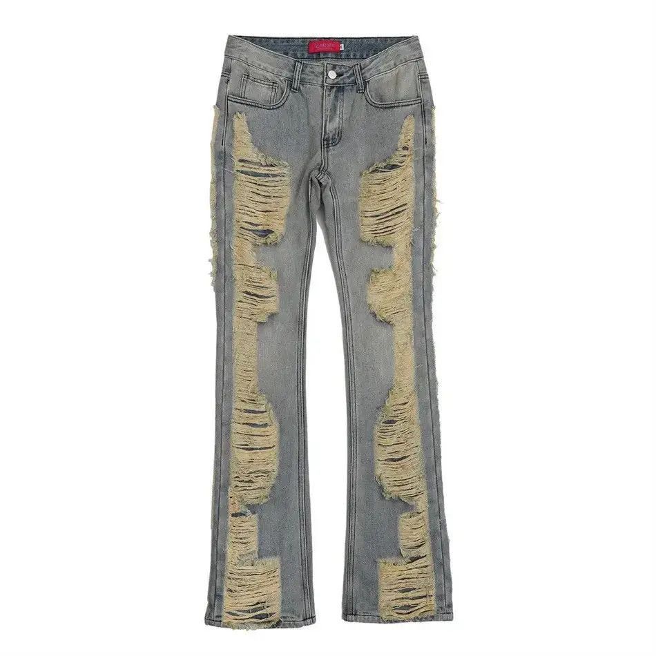 Japanese Brand Ripped grunge flared damaged distressed washed jeans Size US 32 / EU 48 - 4 Thumbnail