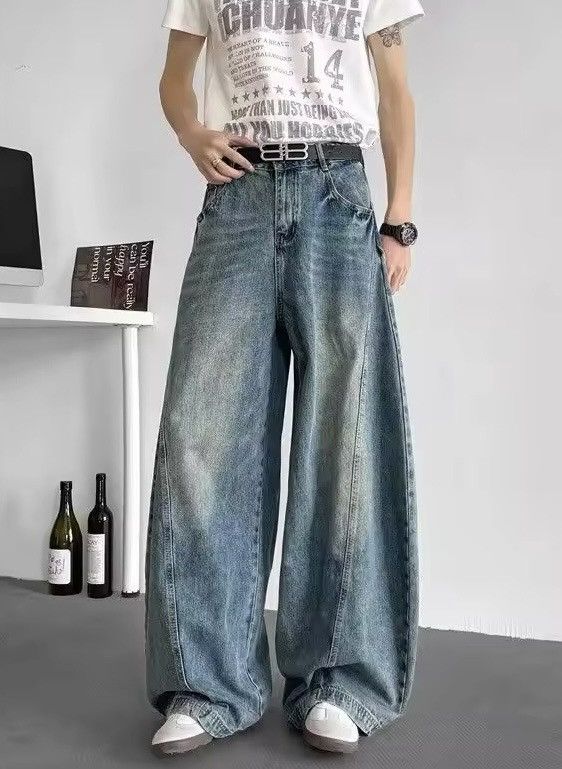 Japanese Brand × Leather Streetwear Baggy Jeans Size US 30 / EU 46 - 4 Thumbnail