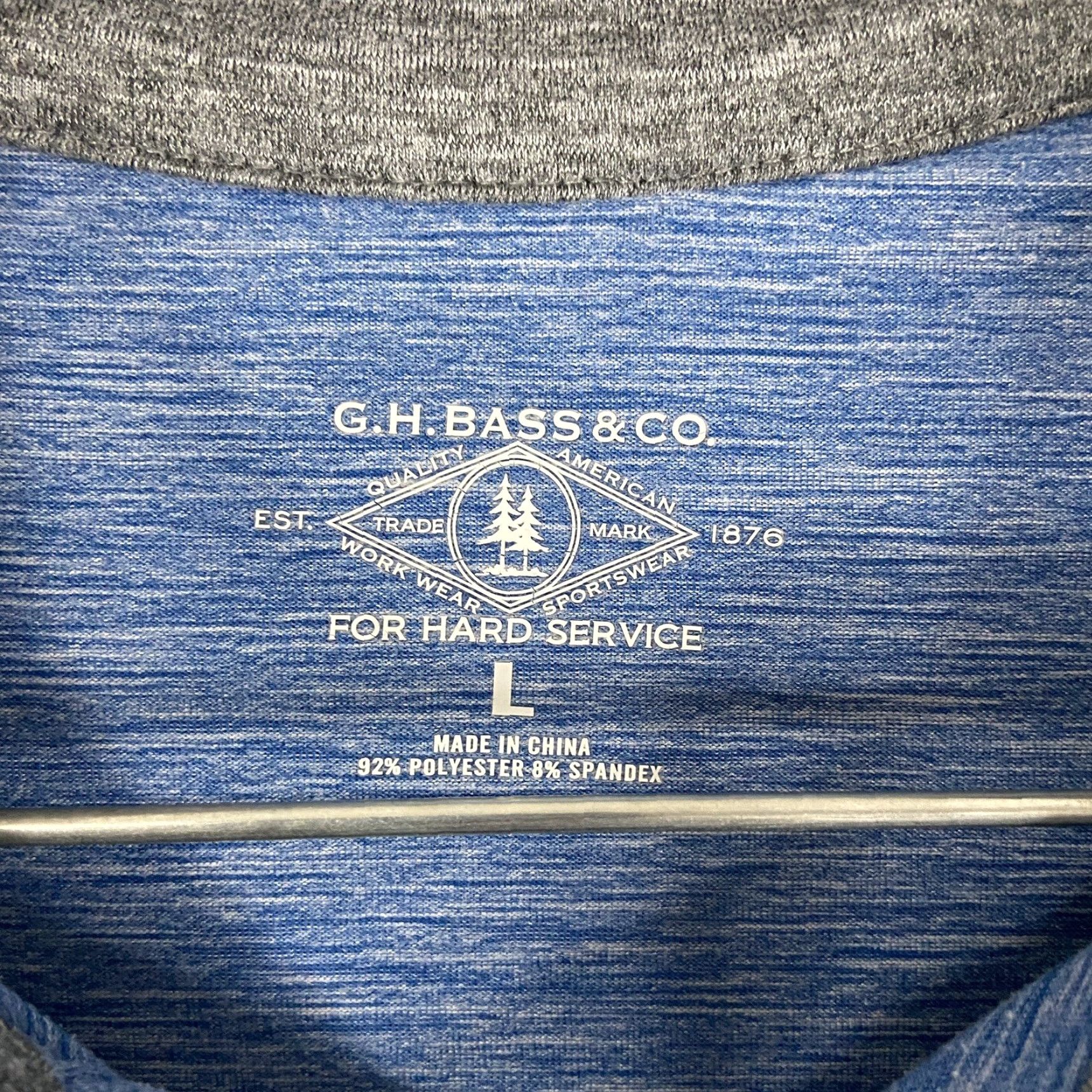 Vintage VINTAGE G.H. BASS & CO Polo Shirt Men L Short Sleeve Heathered Blue Size L Mens Ideal For Everyday Wear Size US L / EU 52-54 / 3 - 6 Thumbnail