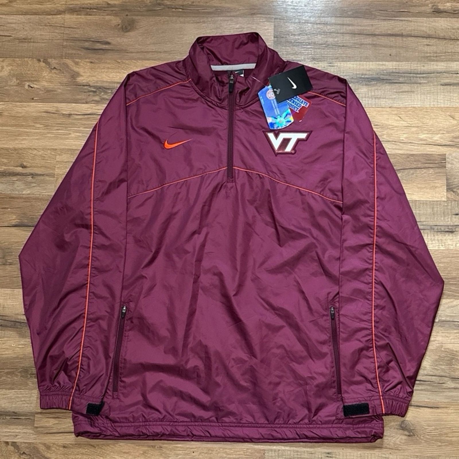 Nike 2011 Nike Team Virginia Tech Quarter Zip Windbreaker Jacket Size US M / EU 48-50 / 2 - 1 Thumbnail