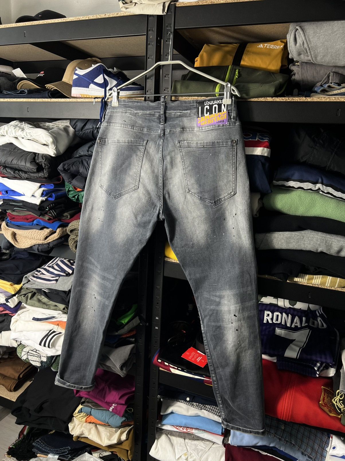 Dsquared2 Dsquared2 Slim Fit Jeans 52 Grey Distressed Paint Splatter Size US 34 / EU 50 - 1 Thumbnail