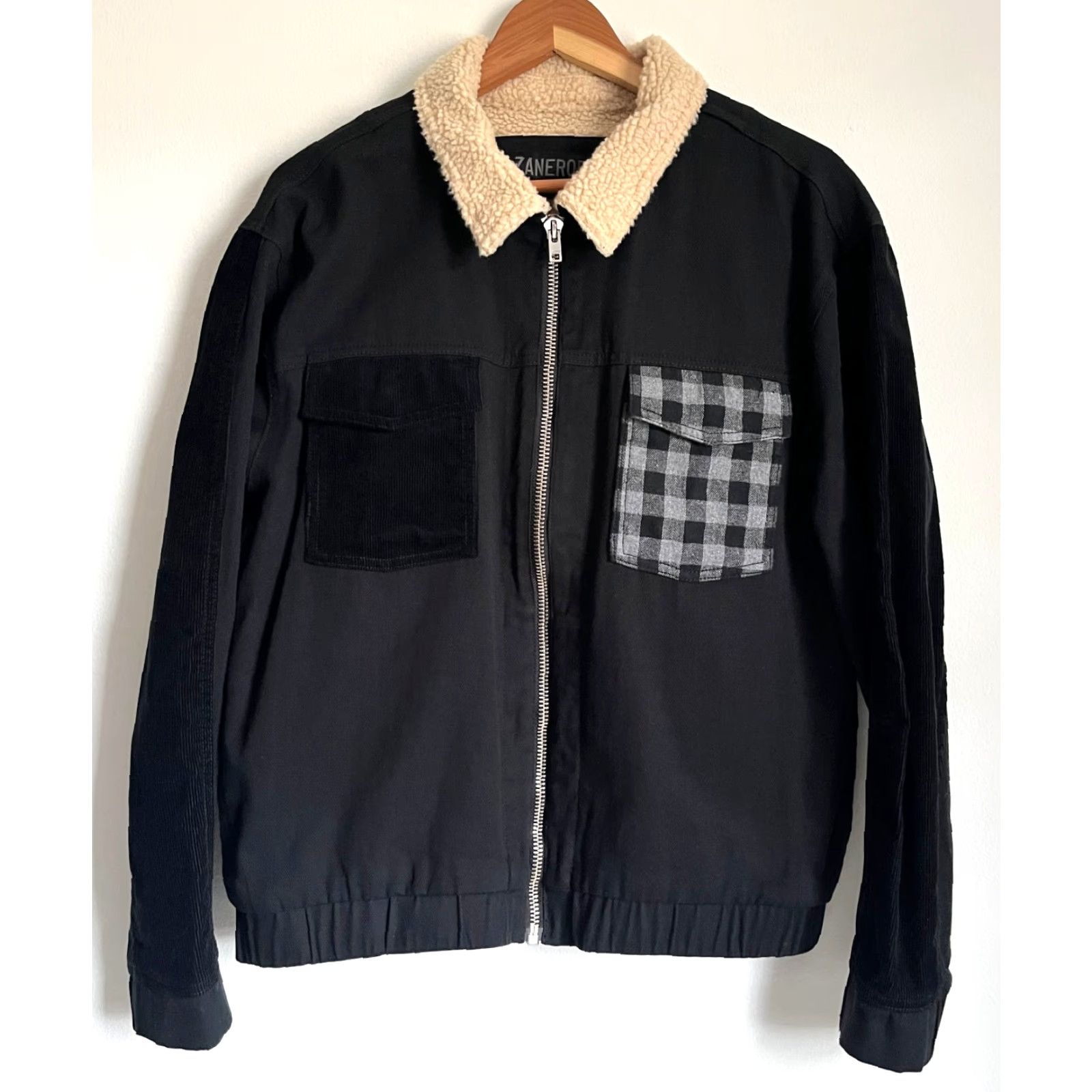 Zanerobe ZANEROBE Men's Mix Work Jacket Cotton Corduroy Black M Jacket Mens Size US M / EU 48-50 / 2 - 4 Thumbnail