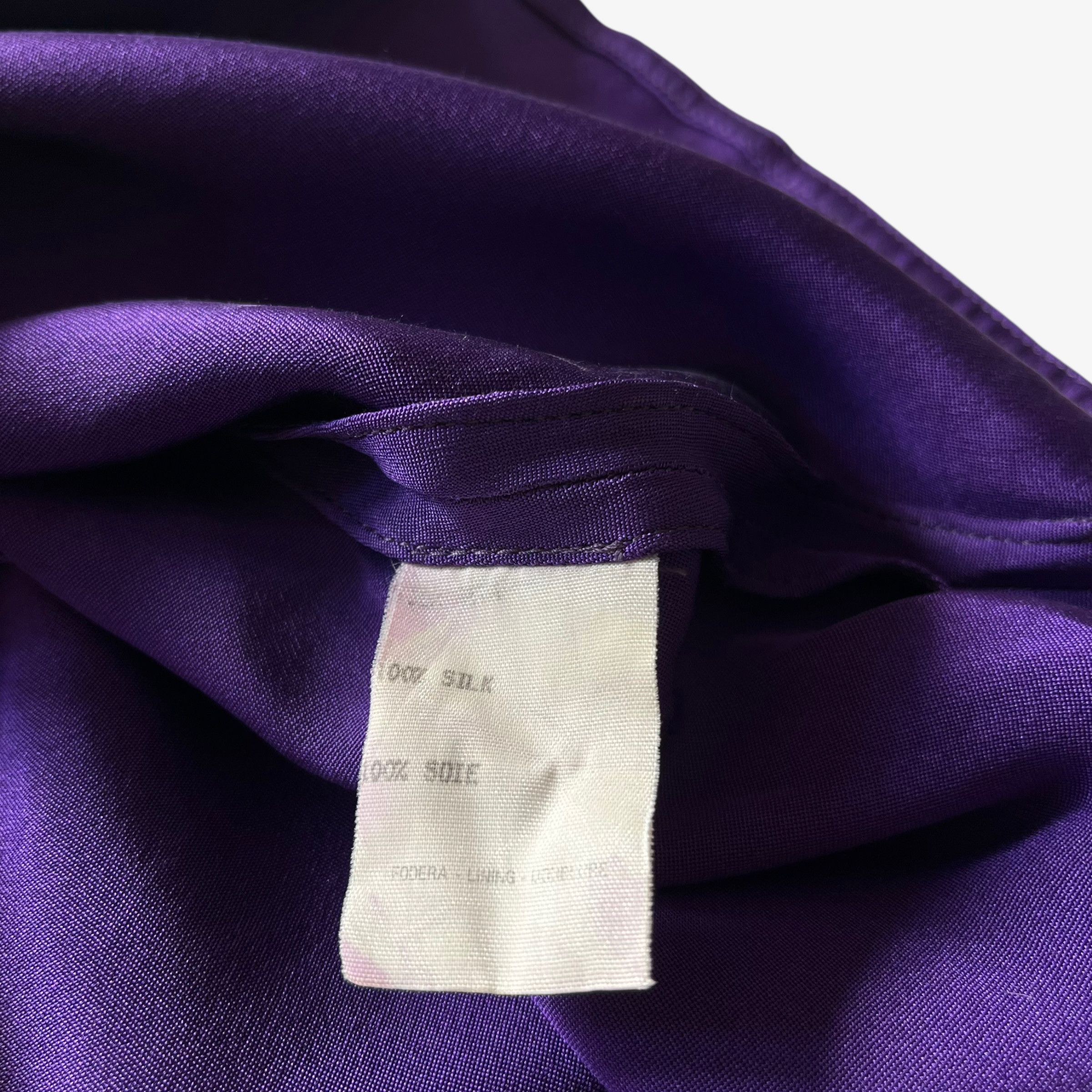 Versace Vintage 80s Women's Gianni Versace Purple Silk Top Size L / US 10 / IT 46 - 5 Thumbnail