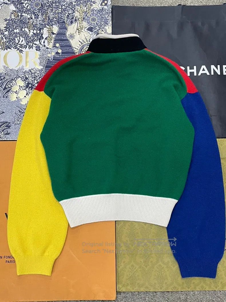Hermes Hermes Kelly Color-Blocked Cashmere Knit Sweater Size XXS / US 00 / IT 34 - 3 Thumbnail