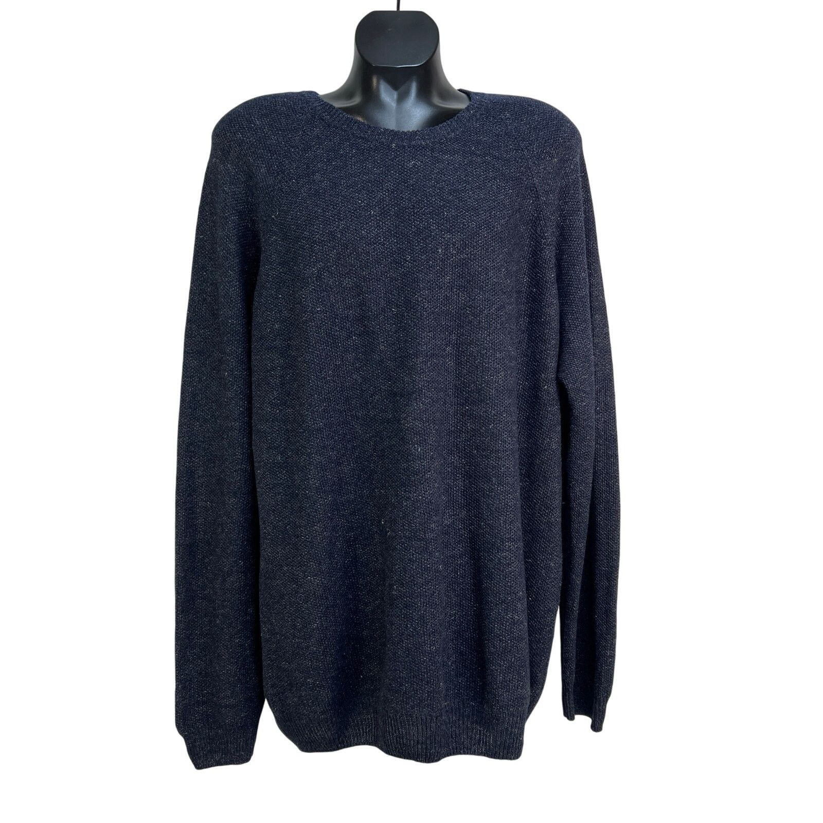 Billy Reid Billy Reid Seed Stitch Linen & Wool Crewneck Sweater Navy Size US XXL / EU 58 / 5 - 2 Thumbnail