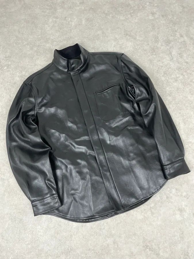 Armani Collezioni 2000s Armani Collezioni Black Leather Premium Jacket Size US L / EU 52-54 / 3 - 4 Thumbnail