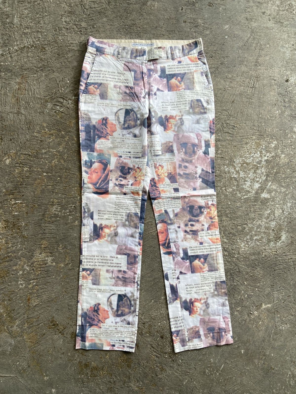 Jean Charles De Castelbajac 1990 JC de Castelbajac - Paper Printed Pants Size 29" - 1 Thumbnail