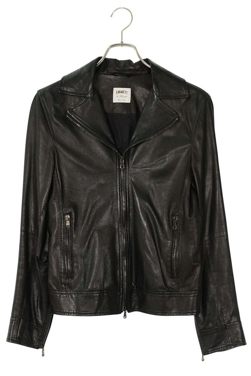 EMMETI ELTON Single Rider Lamb Leather Jacket Black Size XS