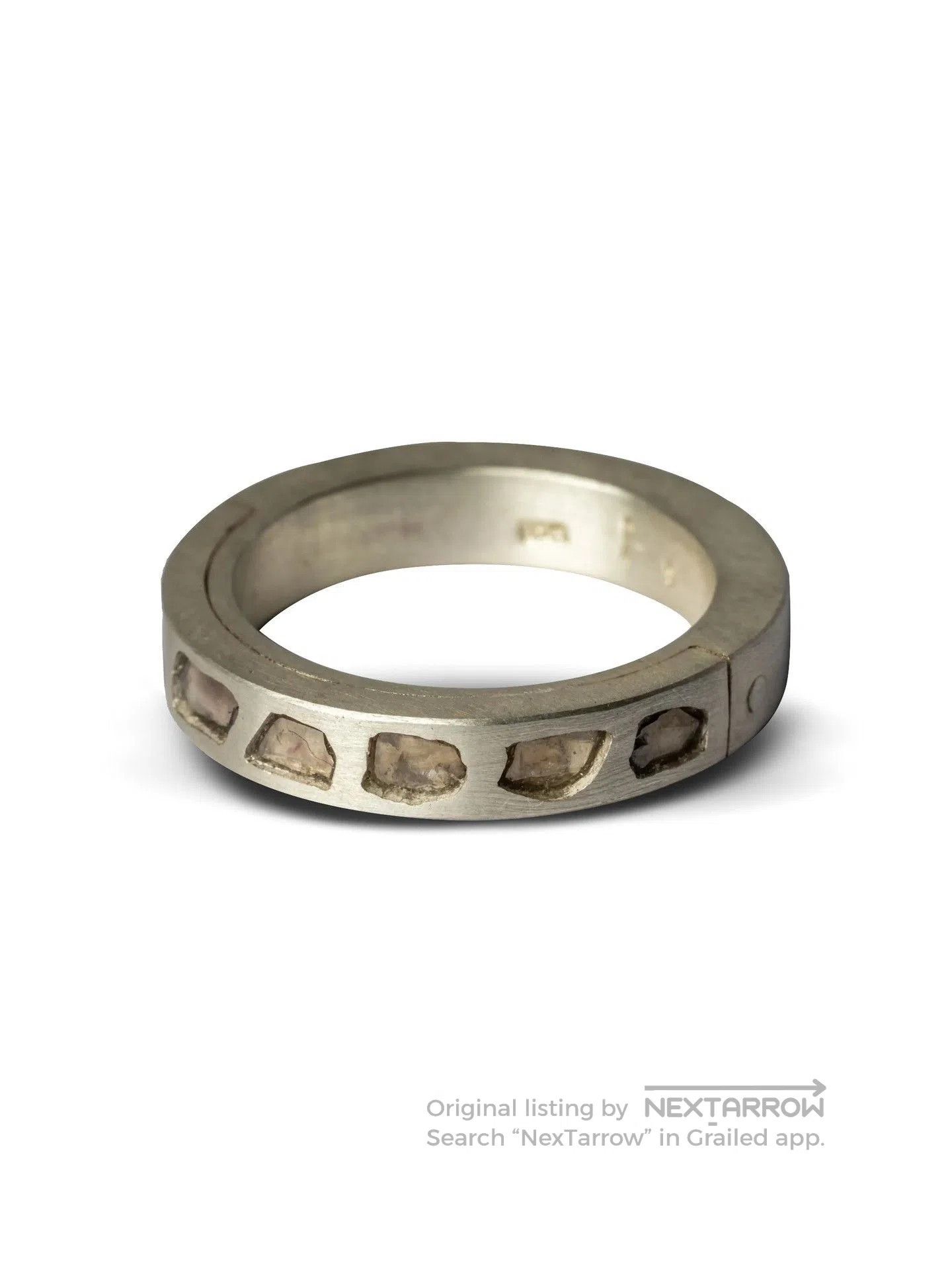 System Diamond Slabs 925 Silver Ring. Size ONE SIZE - 5 Thumbnail