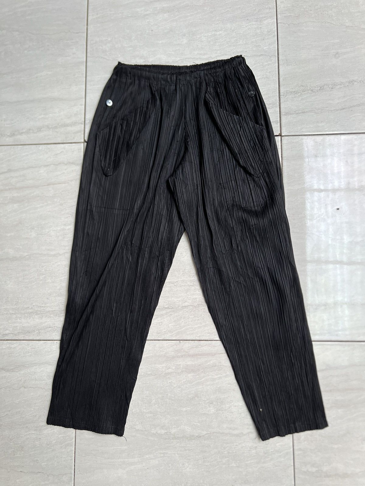 Issey Miyake Issey Miyake Pleats Please Pocket Black Pants Size US 27 - 4 Thumbnail
