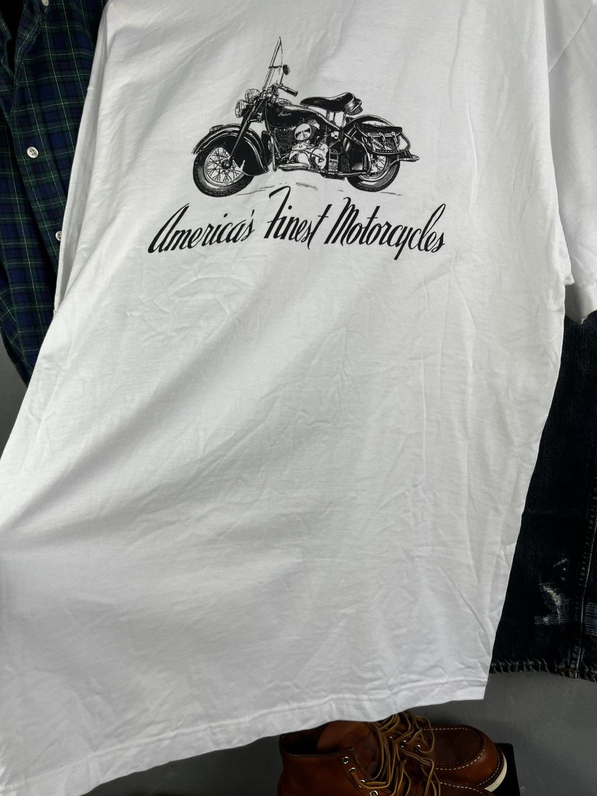 Harley Davidson Indian motorcycle t shirt vintage 90s Size US XL / EU 56 / 4 - 5 Thumbnail