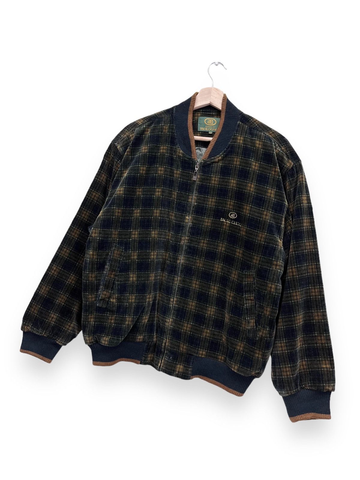 image of Italian Designers x Paolo Gucci VTG 90’S Luxury Paolo Gucci Corduroy Light Padded Jacket in Green (