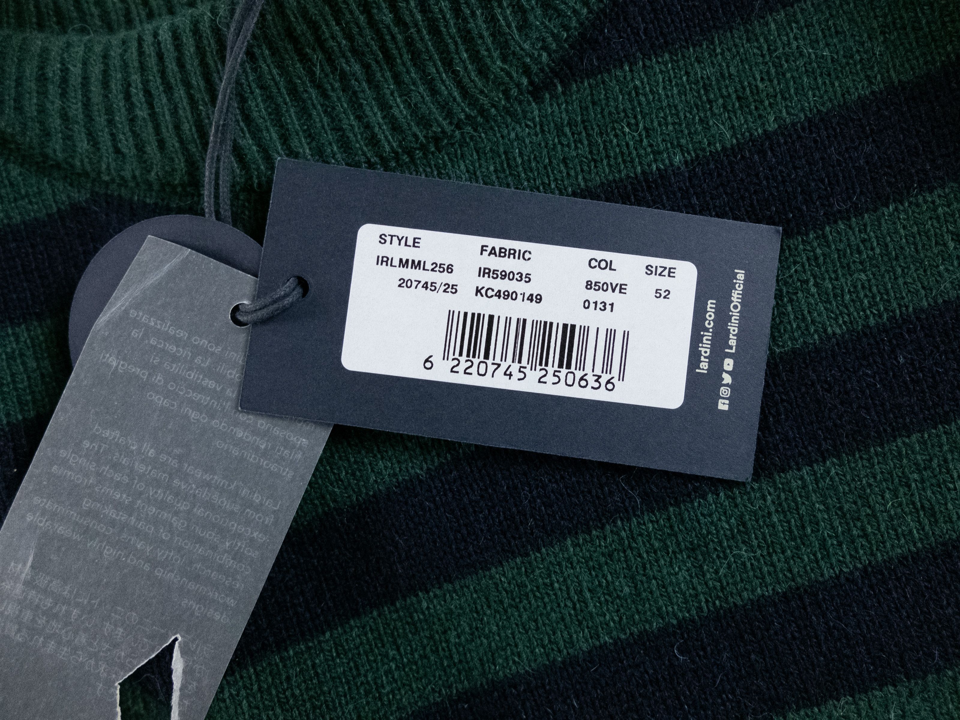 Lardini LARDINI green navy blue alpaca & wool striped sweater XL 52 Size US XL / EU 56 / 4 - 5 Thumbnail