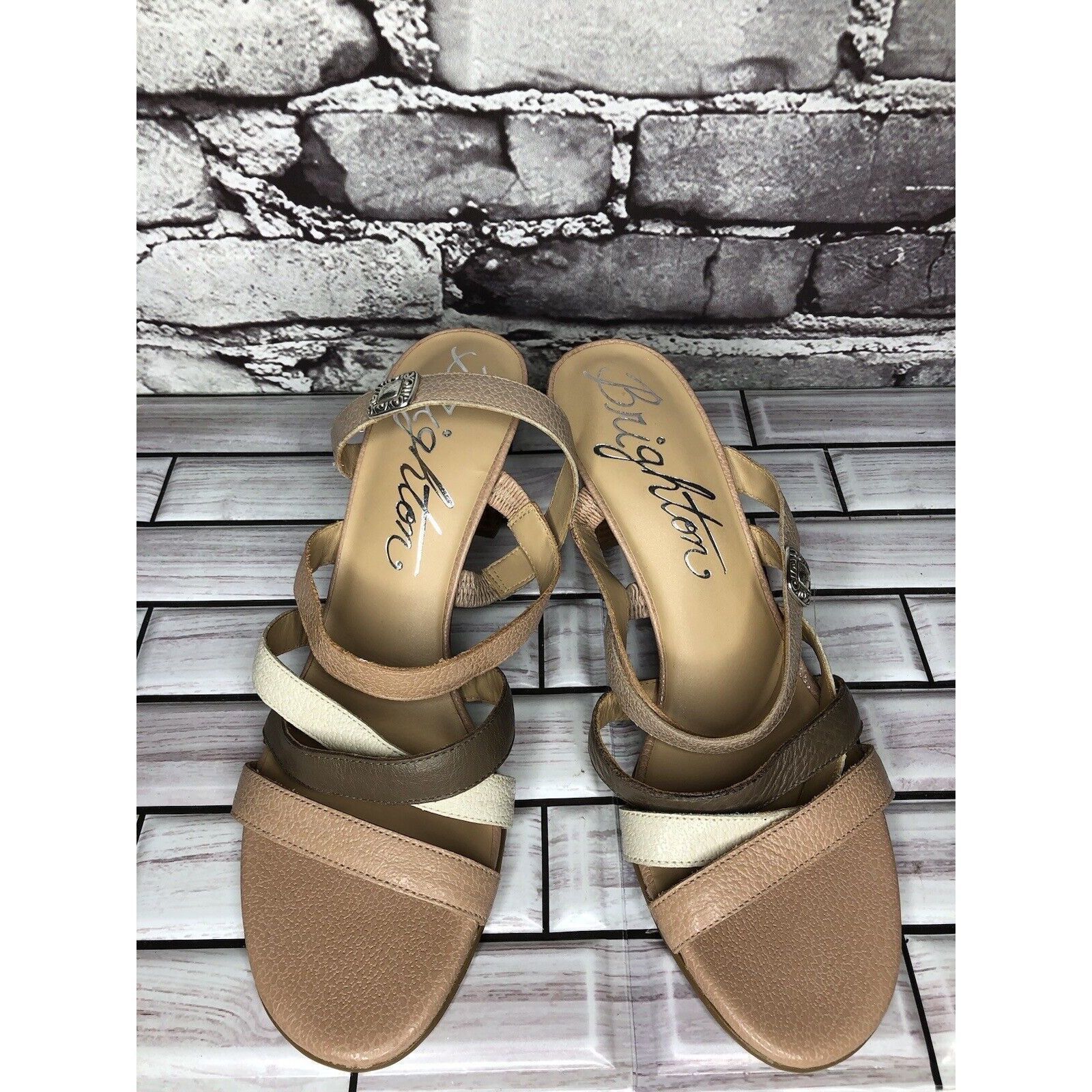 Brighton Brighton Rebel Nude Pink White Leather Strap Heels Sandals W Size US 9 / IT 39 - 12 Thumbnail