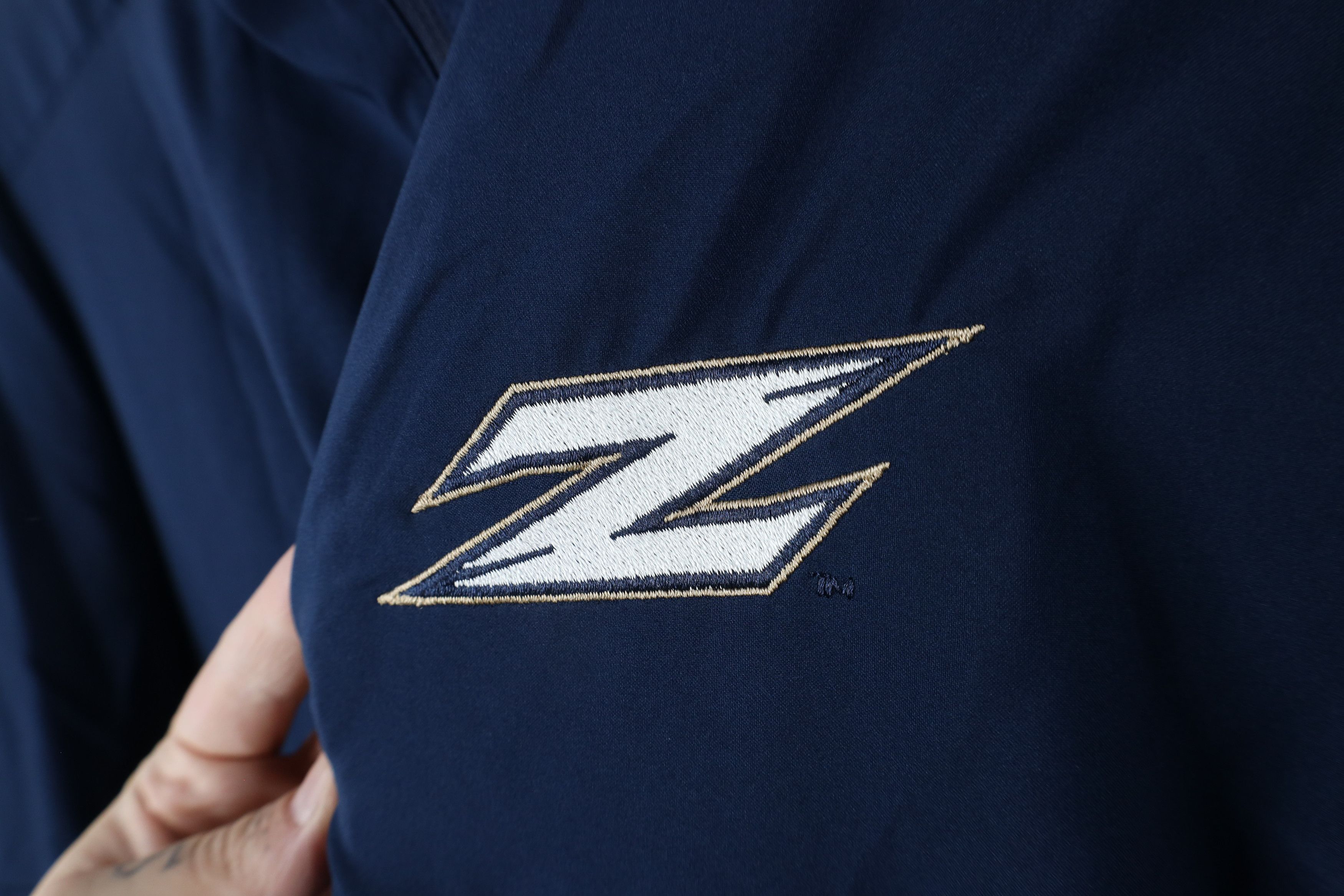 Adidas × Vintage Adidas University of Akron Baseball Half Zip Jacket Blue Size US L / EU 52-54 / 3 - 5 Thumbnail