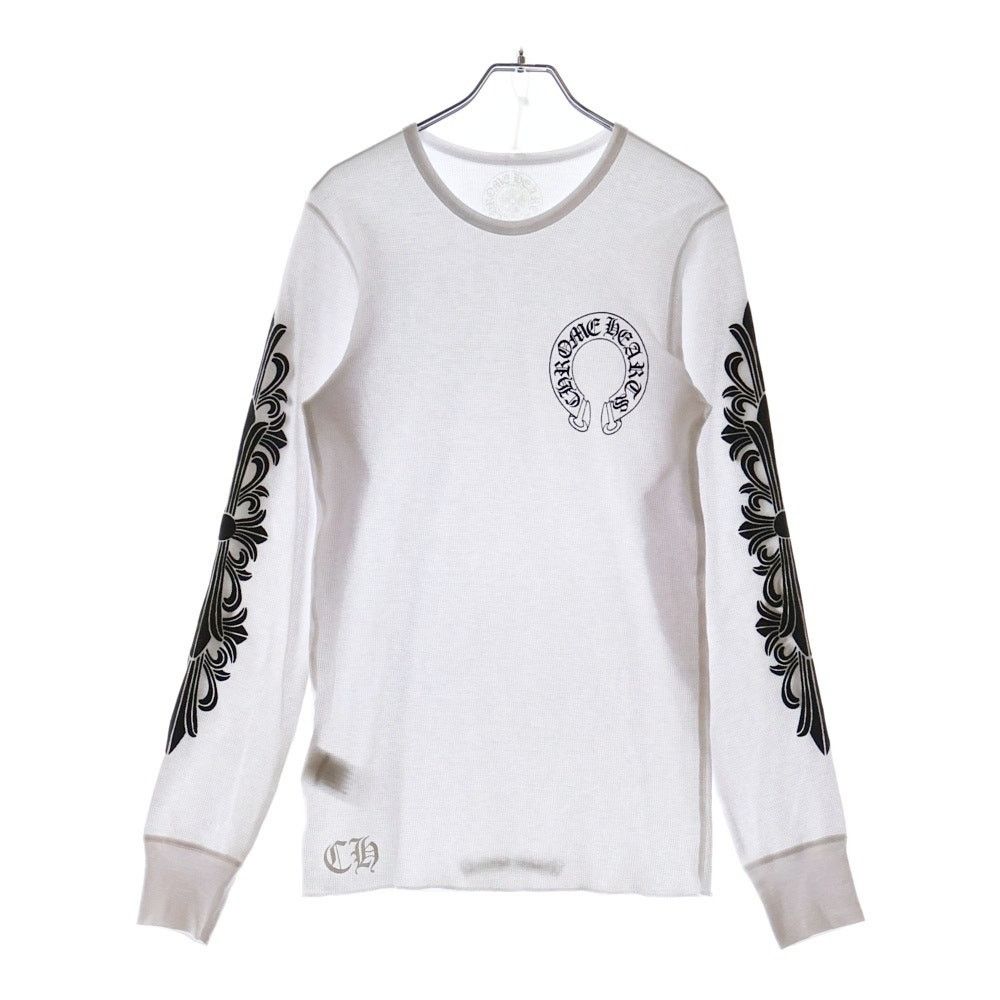 【Chrome Hearts】Floral Horseshoe L/S T-shirt★長袖Ｔシャツ Chrome Hearts Floral Horseshoe L/S T-shirt White Men's - US