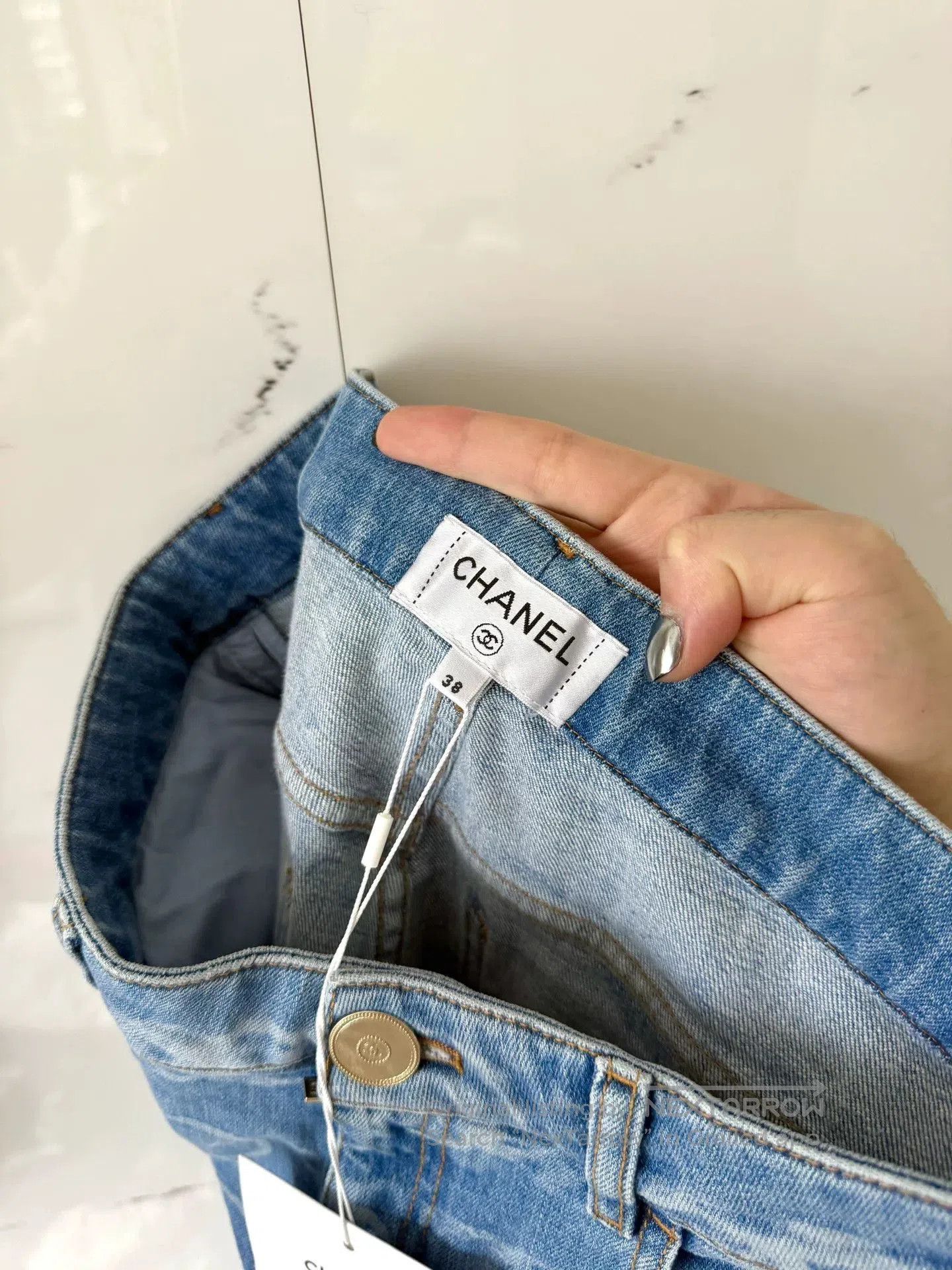 Chanel Chanel Blue Sequin Denim Pants. Size 37" - 5 Thumbnail