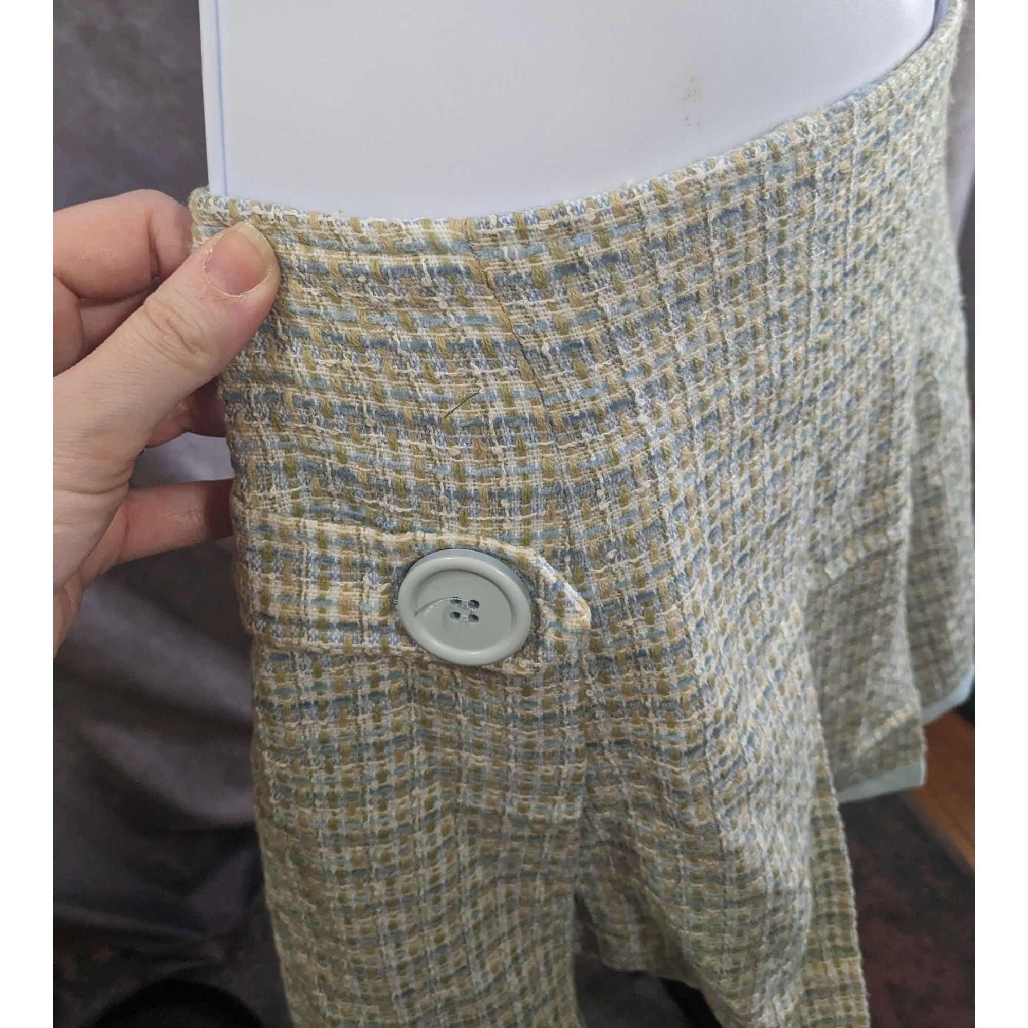 Lord & Taylor Preppy Identity By Lord & Taylor Womens Tweed Skirt Yellow & Size 34" / US 12 / IT 48 - 3 Thumbnail