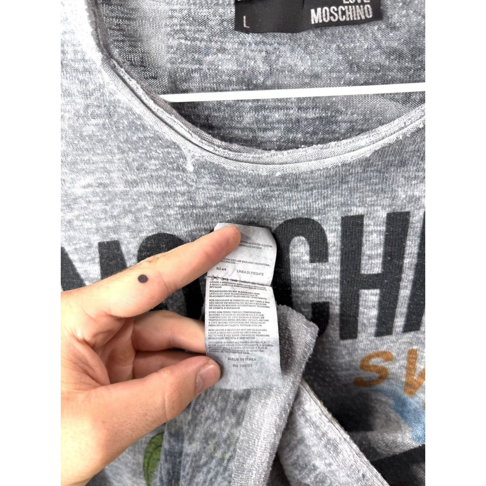 Moschino Vintage Love Moschino Teddy Bear T Shirt Size US L / EU 52-54 / 3 - 5 Thumbnail