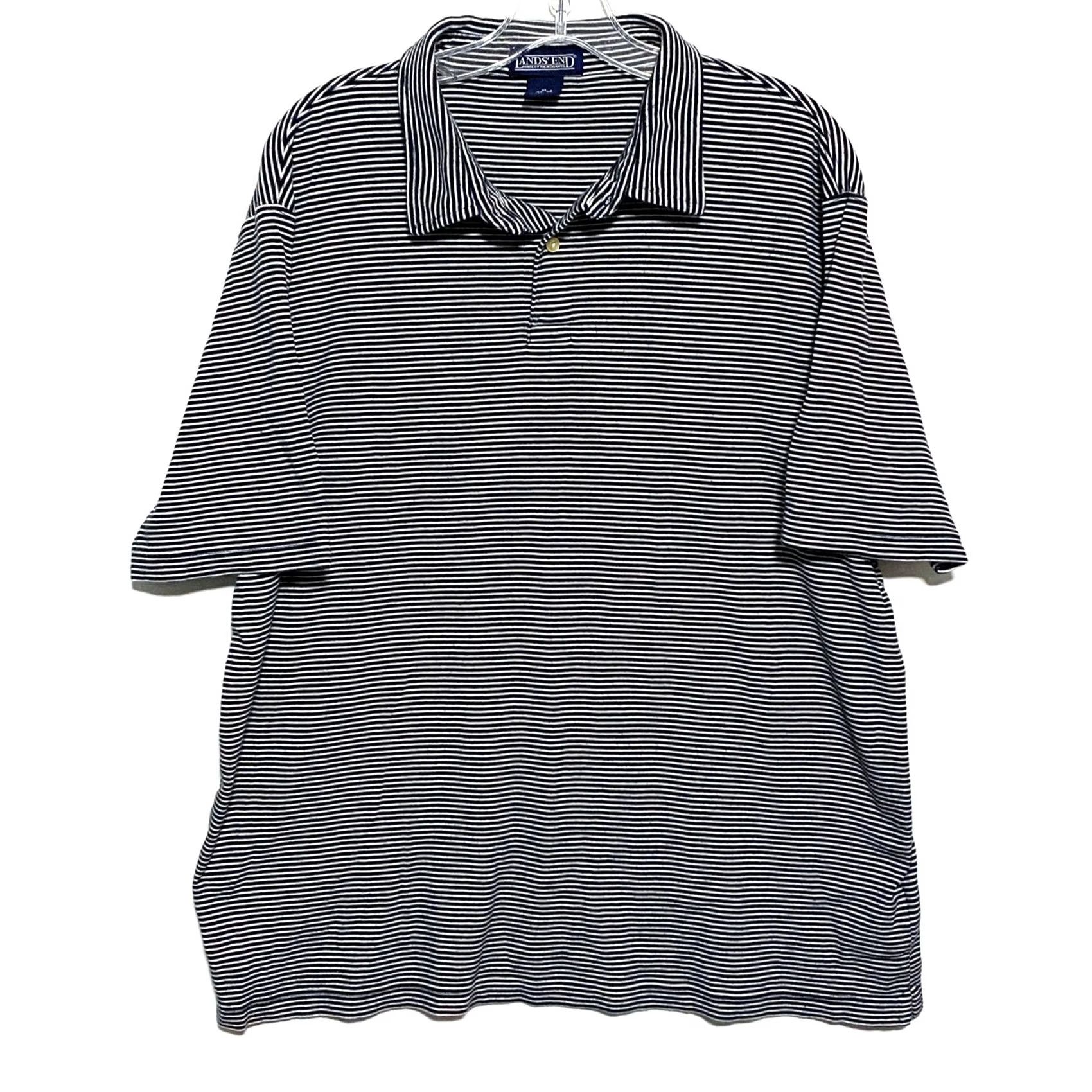 Lands' End Lands End Polo Shirt Mens XL Regular Fit Monochrome Golf Office Preppy Academia Size US XL / EU 56 / 4 - 2 Thumbnail