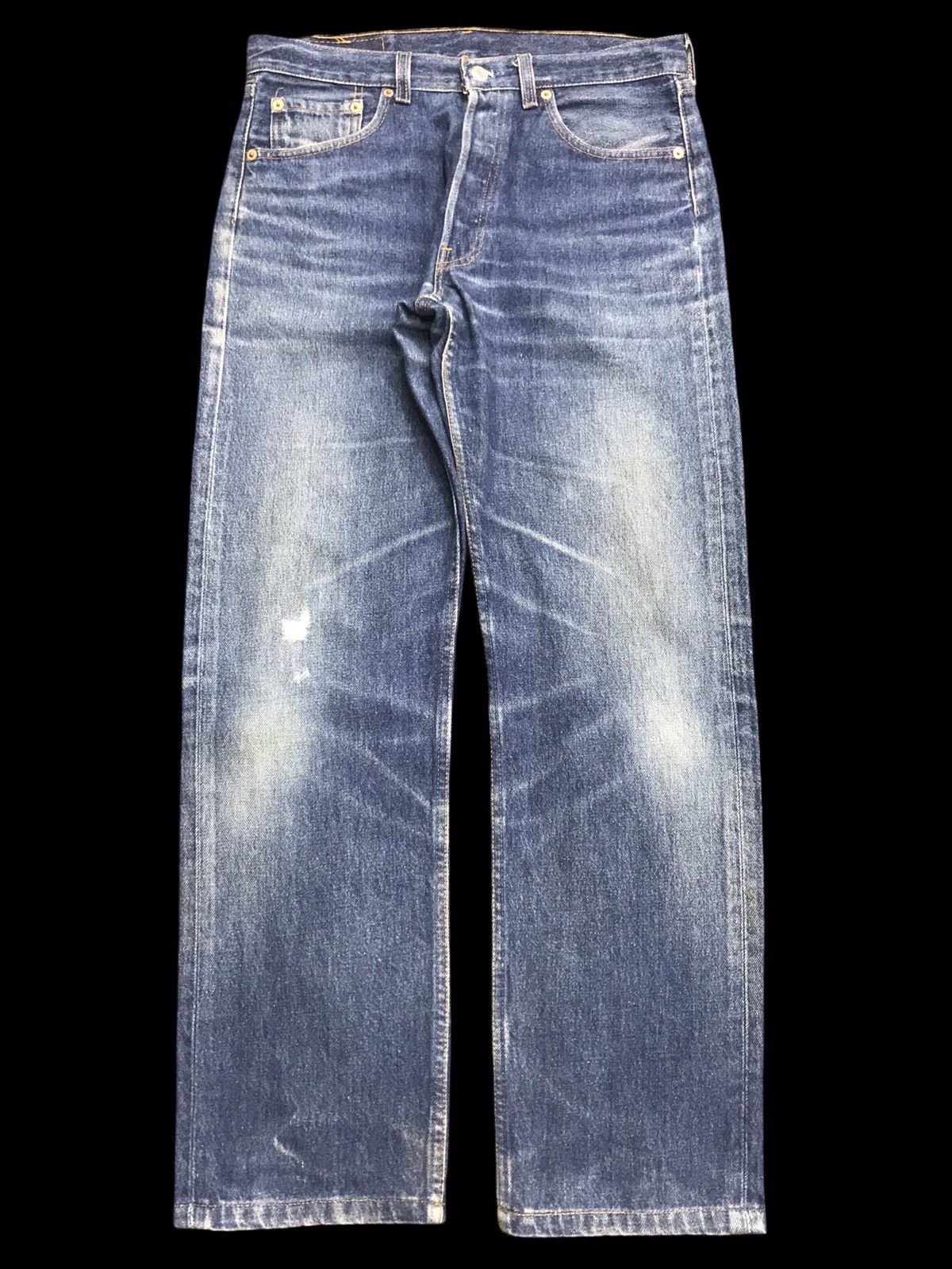 Levi's 💥90s Style💥Vintage Levis 501 Blue Wsh Distrssed Denim F242 Size US 31 - 1 Thumbnail