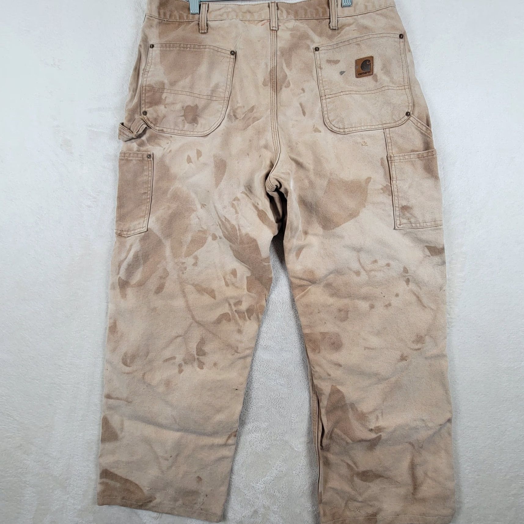 Carhartt VINTAGE Carhartt Pants Men 38x30 Double Knee Workwear Distressed Beige Duck Canvas Grunge 90s Mens Size US 38 / EU 54 - 3 Thumbnail