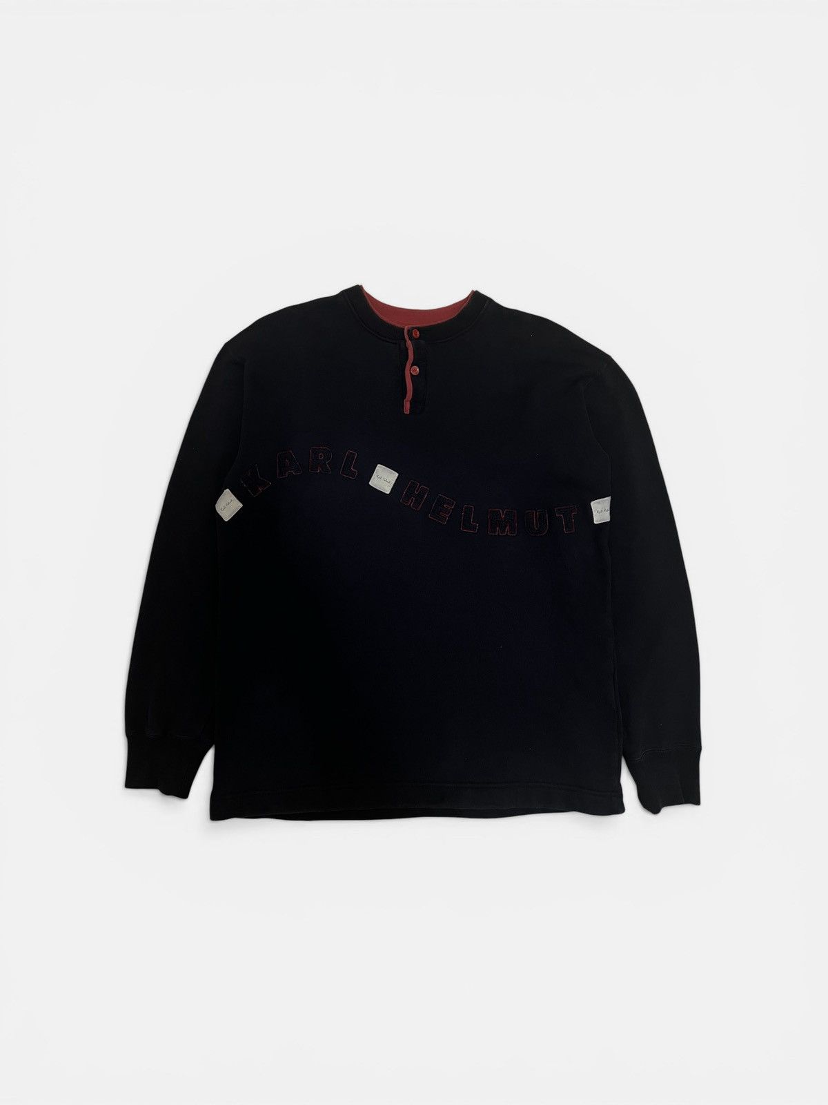 Karl Helmut Vintage 90s Karl Helmut Spellout Henley Size US L / EU 52-54 / 3 - 2 Thumbnail