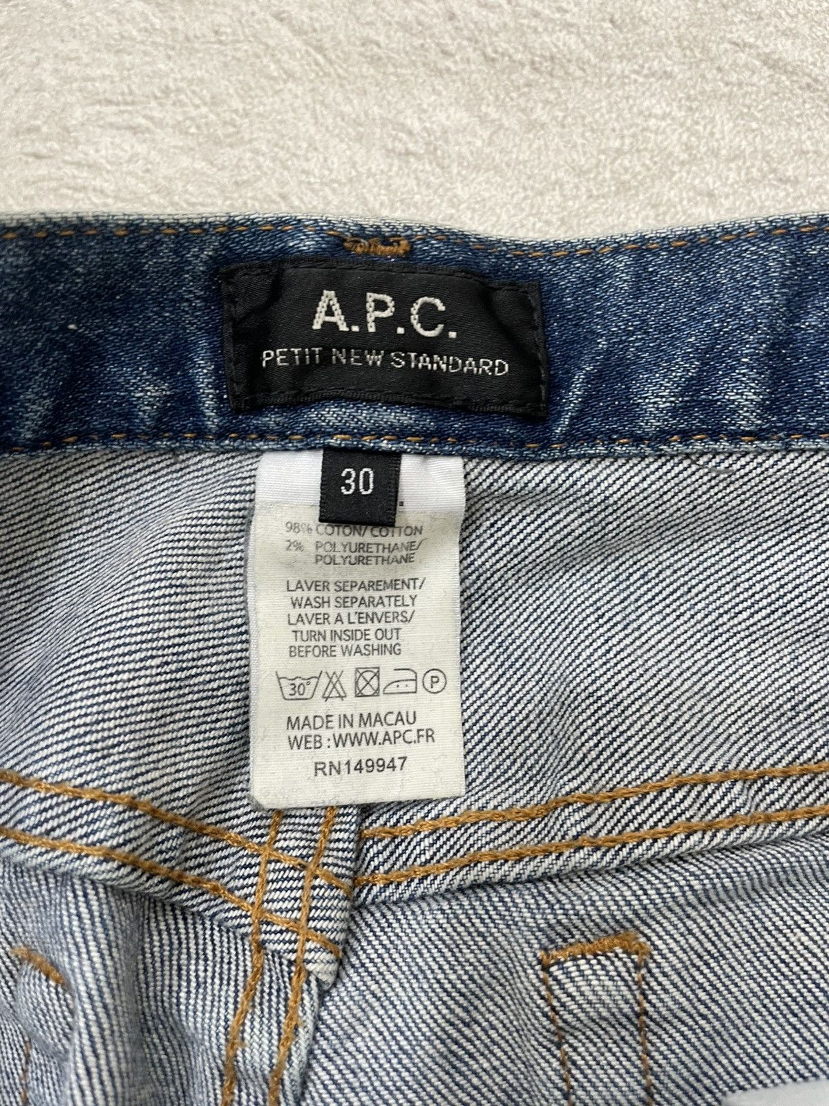 A.P.C. 2000s APC Japan Denim Light Blue Jeans Y2K Size US 31 - 6 Thumbnail