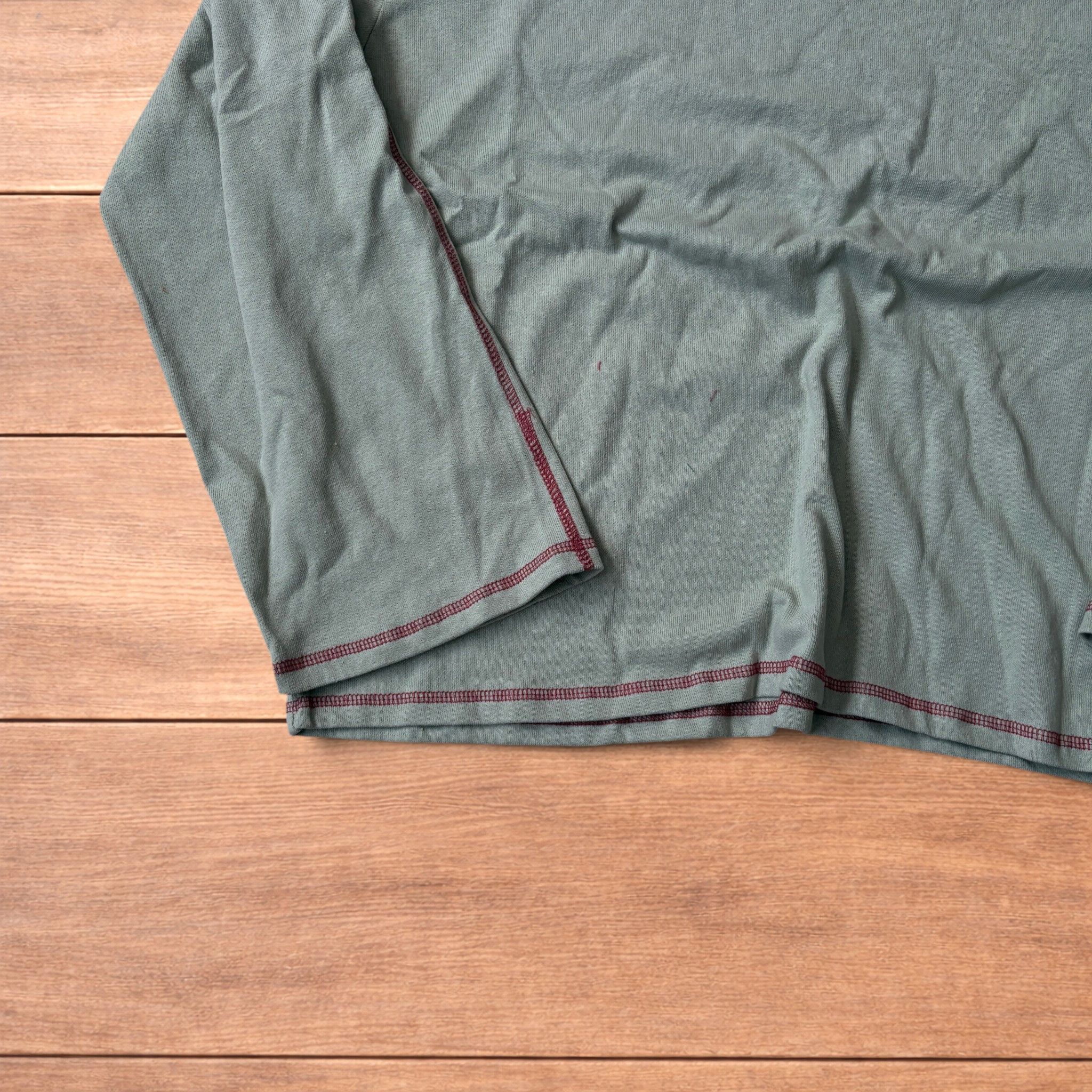 Japanese Brand Vintage style relaxed long sleeve top tshirt in teal blue. Size US M / EU 48-50 / 2 - 3 Thumbnail