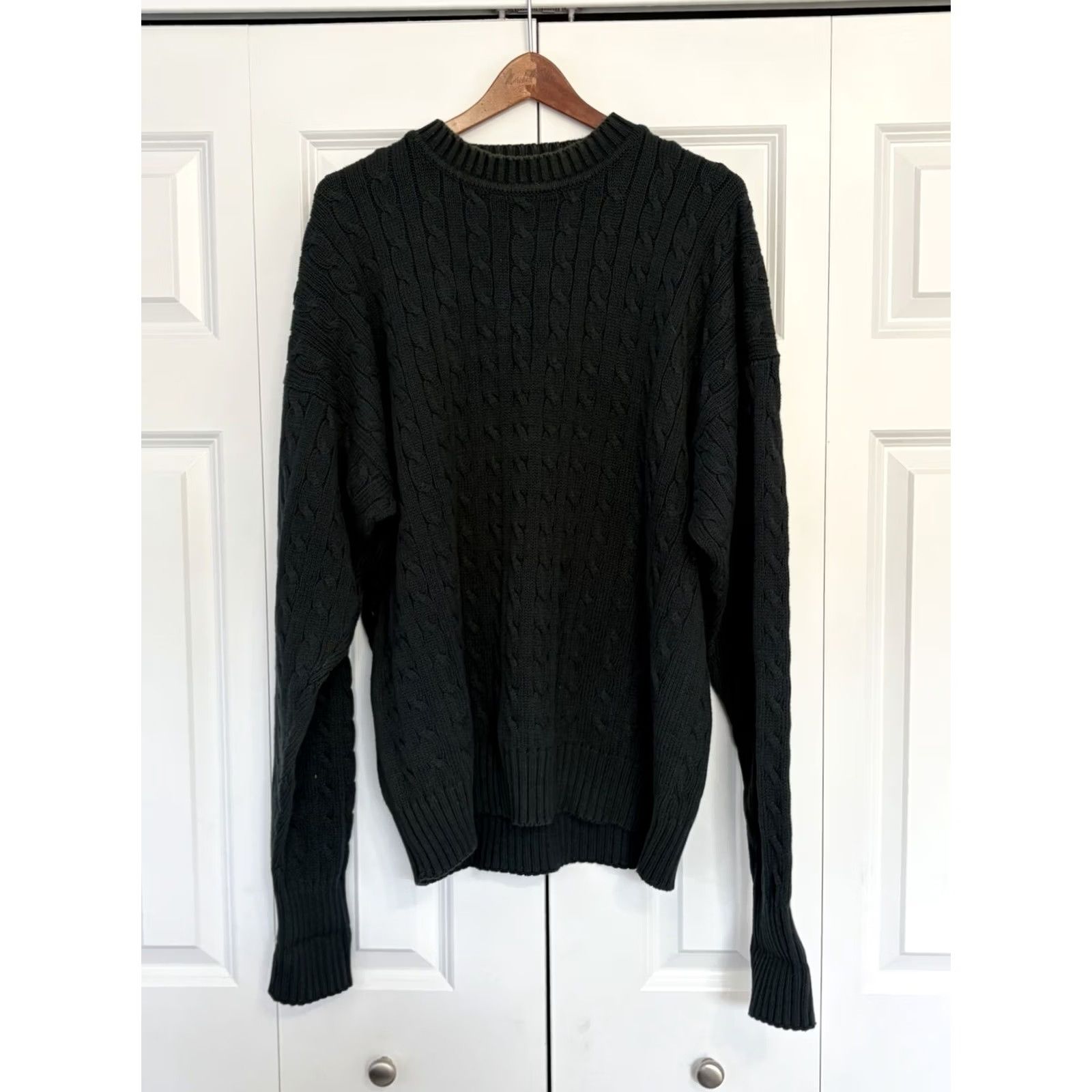 Vintage VINTAGE Field Gear Cable Knit Heavy Sweater Crew Neck Green 2XL Mens Pullover Knit 90s Nautical Pattern Solid Long Sleeve Cotton Casual Seasonal Size US XXL / EU 58 / 5 - 2 Thumbnail