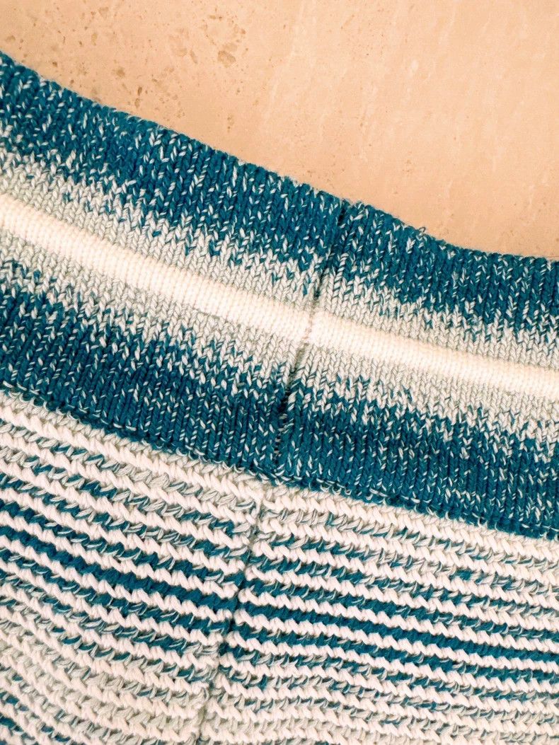 Loro Piana LORO PIANA Blue and white gradient cotton knit shorts Size 25" / US 0 / IT 36 - 7 Thumbnail