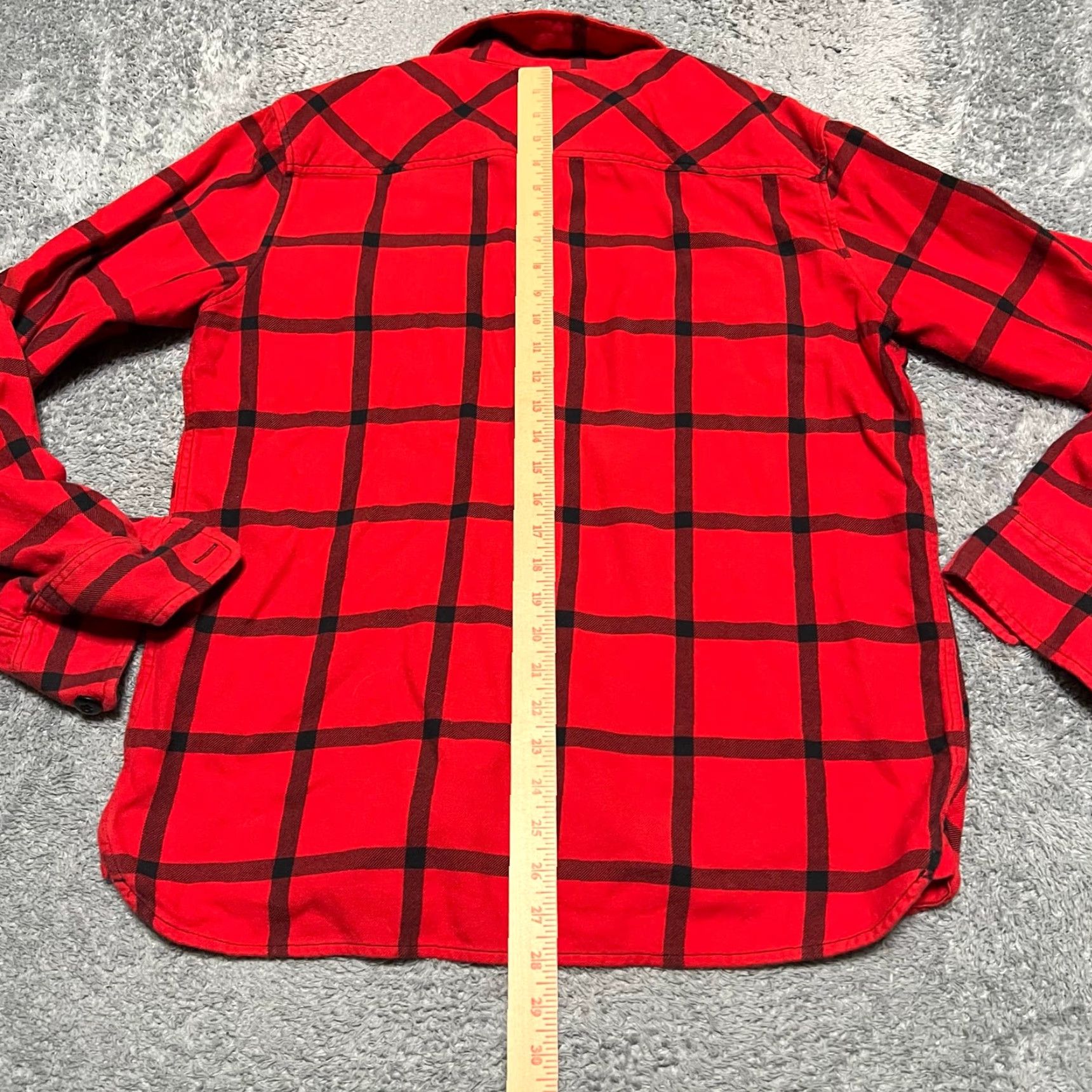 Topo Designs Topo Designs Mountain Flannel Shirt Mens Large Red Plaid Loop Collar Organic Size US L / EU 52-54 / 3 - 5 Thumbnail